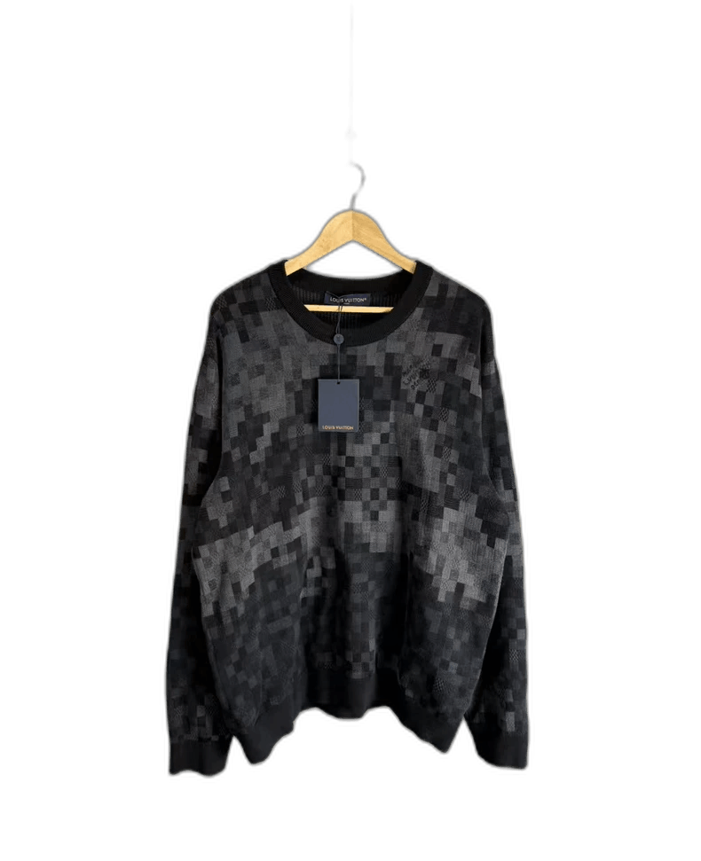 Louis Vuitton Louis Vuitton Black Gray Checkered Sweater Size US XXL / EU 58 / 5 - 1 Thumbnail