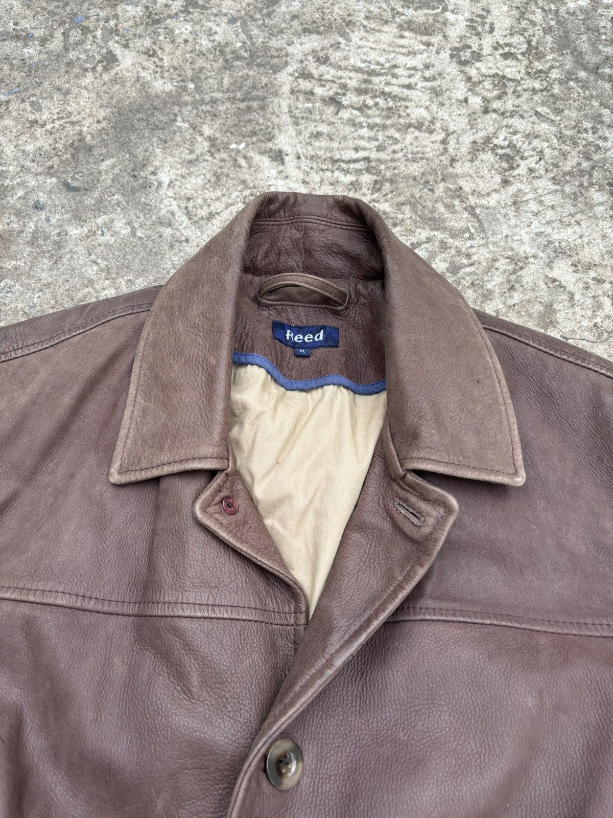 Genuine Leather Vintage Reed Brown Leather Jacket Size US XL / EU 56 / 4 - 5 Thumbnail