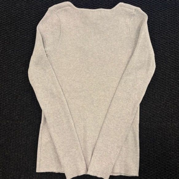 Calvin Klein Calvin Klein Ribbed Cutout Long Sleeve Top Sweatshirt Gray Women's XS NWT Size XS / US 0-2 / IT 36-38 - 4 Thumbnail