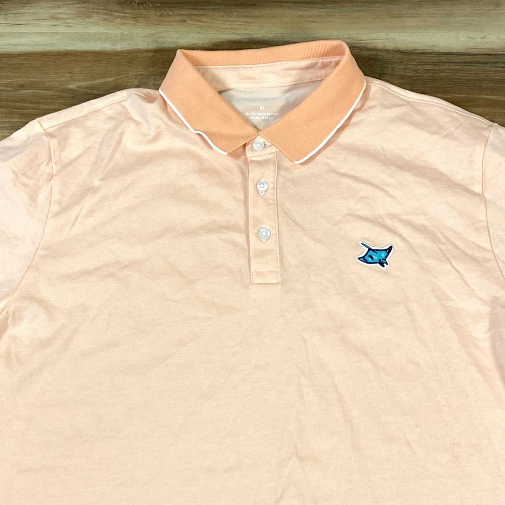 Bonobos Bonobos Slim Fit Polo Shirt Peach XL Cotton Logo Tipped Slim Casual Men Size US XL / EU 56 / 4 - 2 Thumbnail