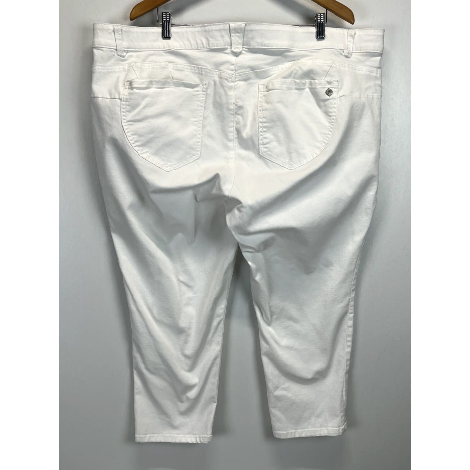 Vintage Democracy Absolution Cropped Capri White Jeans Sz 24W Plus GUC Size 42" / US 20 - 2 Thumbnail