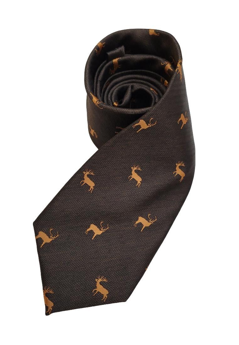 The Unbranded Brand Brown Deer Pattern Men Tie Necktie Size ONE SIZE - 2 Thumbnail