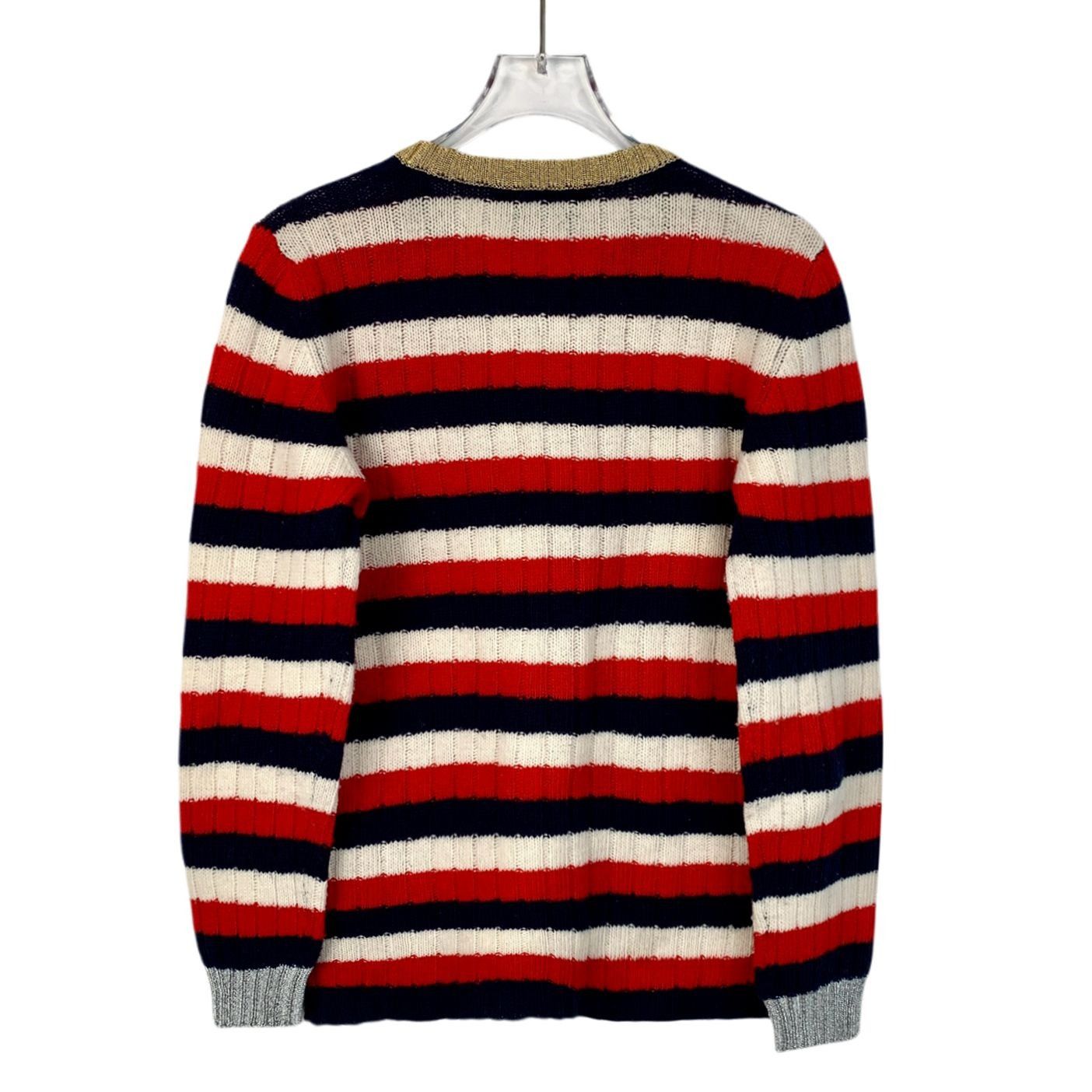 Gucci Gucci Womens Striped Sweater With Sequin Planet Appliqué Size S / US 4 / IT 40 - 2 Thumbnail