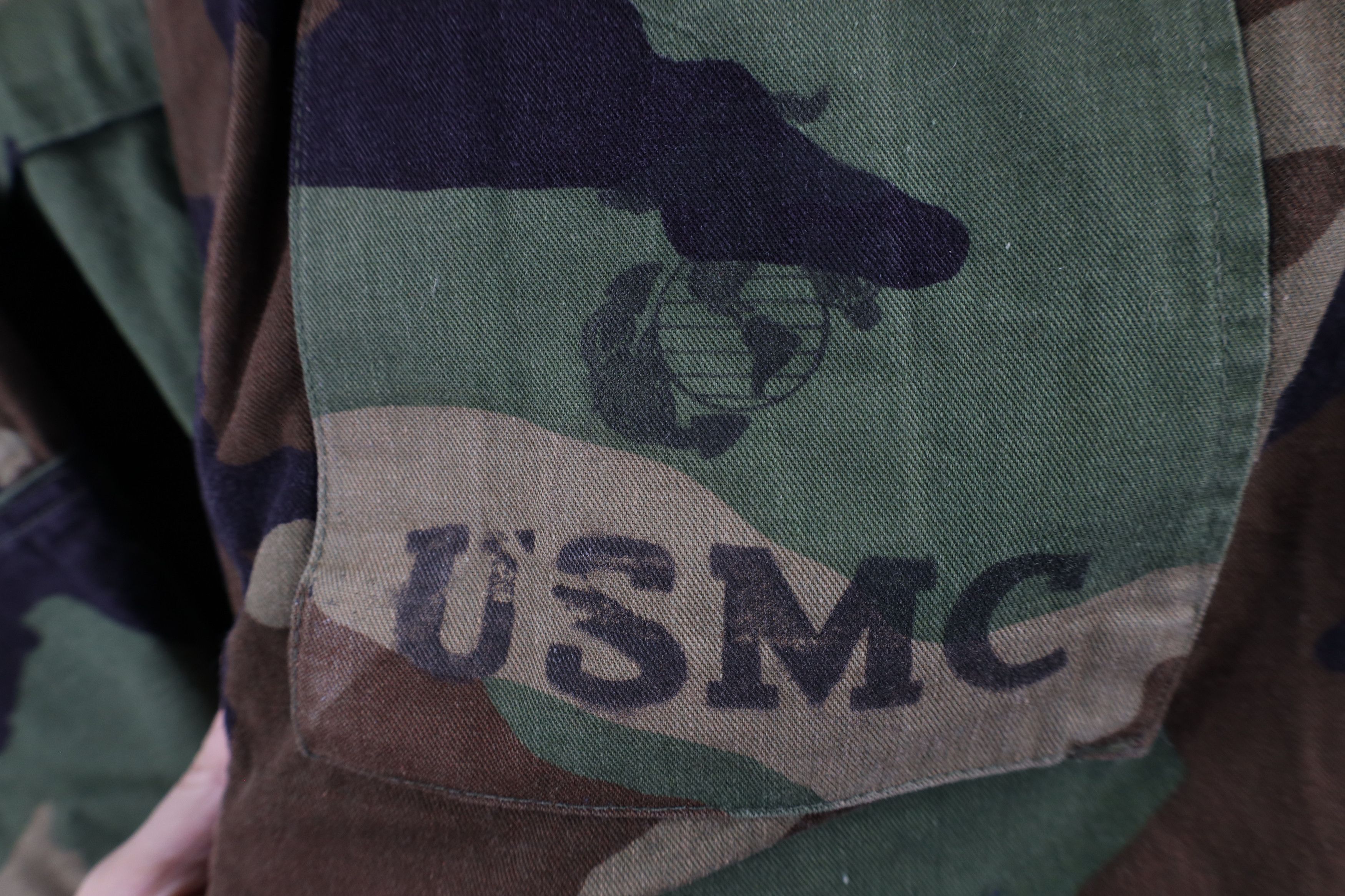 Vintage Vintage 90s USMC Woodland Camouflage Combat Coat Jacket USA Size US S / EU 44-46 / 1 - 4 Thumbnail