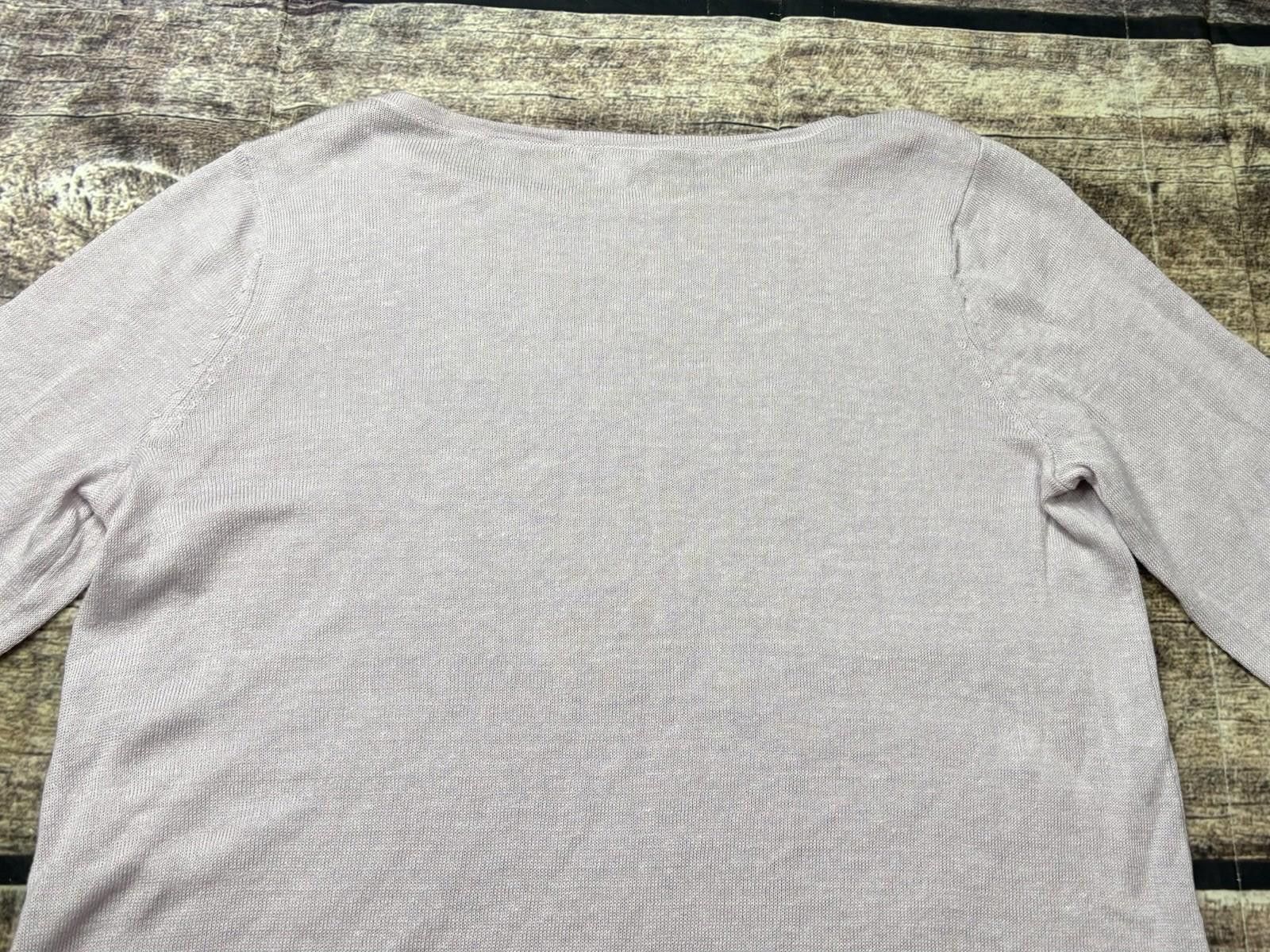 Other J Jill Top Womens Medium Linen Blend Lilac 3/4 Sleeve Size M / US 6-8 / IT 42-44 - 6 Thumbnail