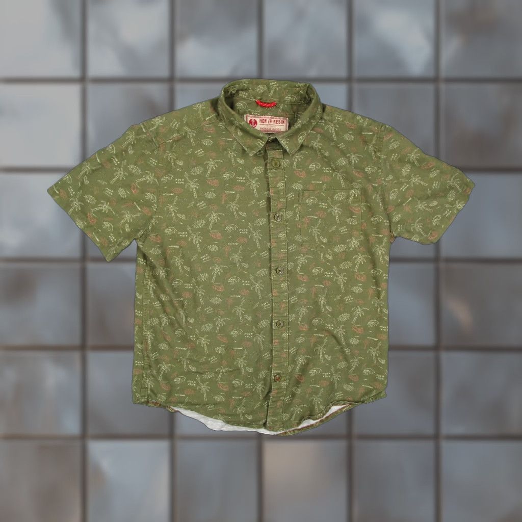 Vintage Iron And Resin Shirt Mens M Green Palm Print Short Sleeve Button Up Casual Size US M / EU 48-50 / 2 - 1 Thumbnail