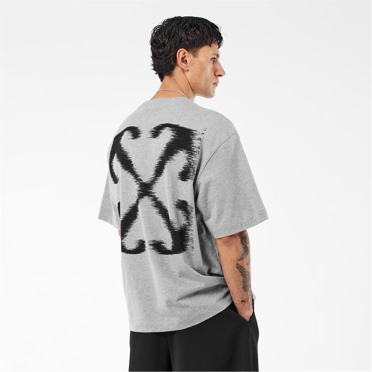 Off-White o1g2r1mq0226 Windy Arrow Skate Oversized T-Shirt In Gray Size US XXL / EU 58 / 5 - 4 Thumbnail