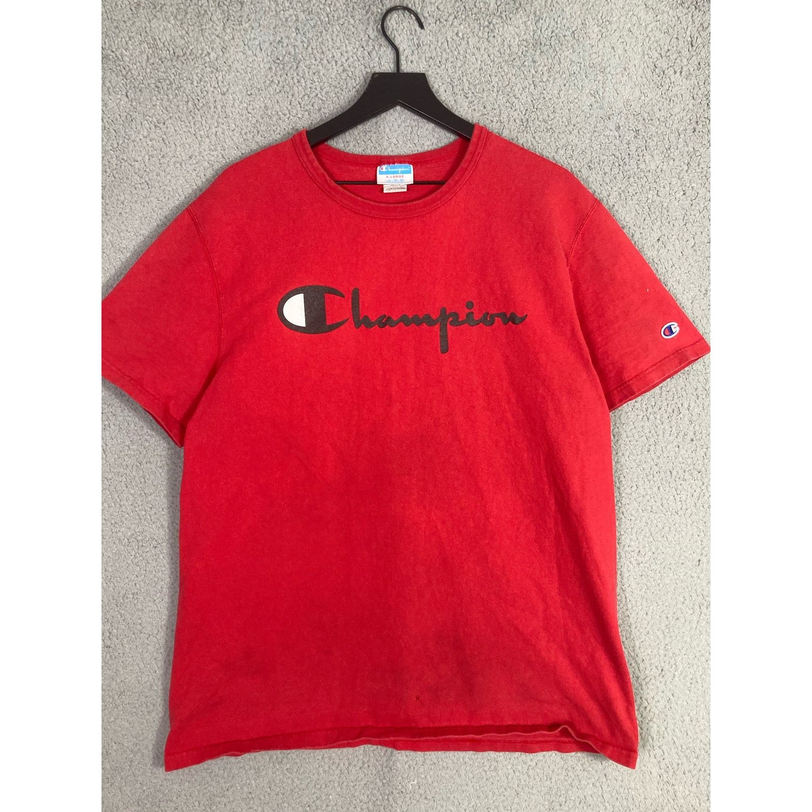 Champion Champion Heritage Graphic Spellout Tee Red Crew Men's XL Size US XL / EU 56 / 4 - 8 Thumbnail