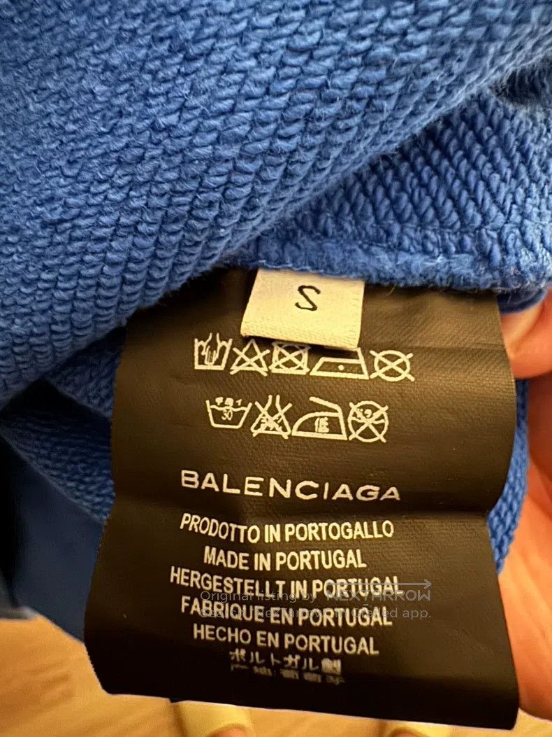 Balenciaga Balenciaga Blue Pure Version Hooded Sweatshirt Size US S / EU 44-46 / 1 - 4 Thumbnail