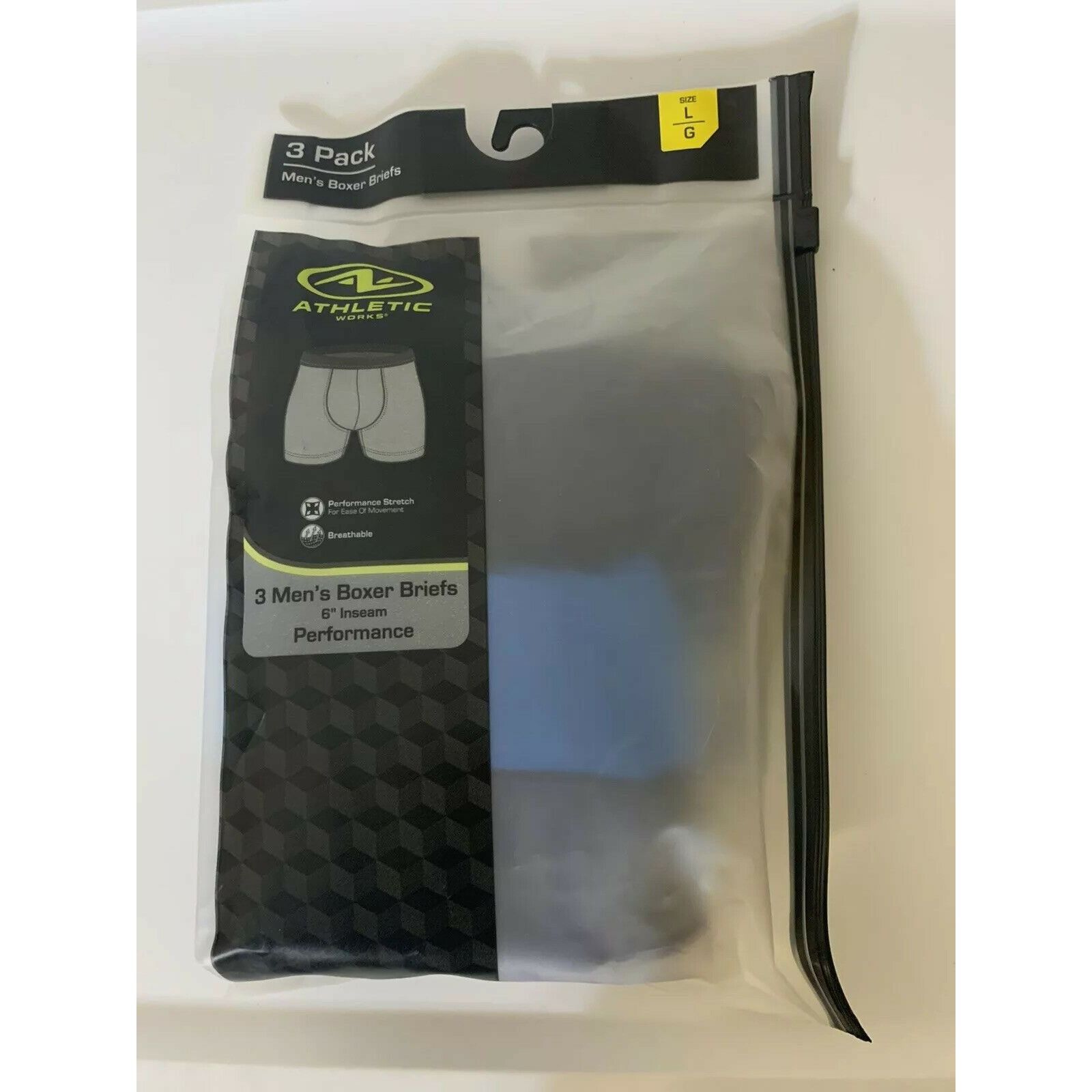 Athletic Works New Athletic Works Men's Boxer Briefs Sz L 3 Pack Perform St Size ONE SIZE - 1 Thumbnail