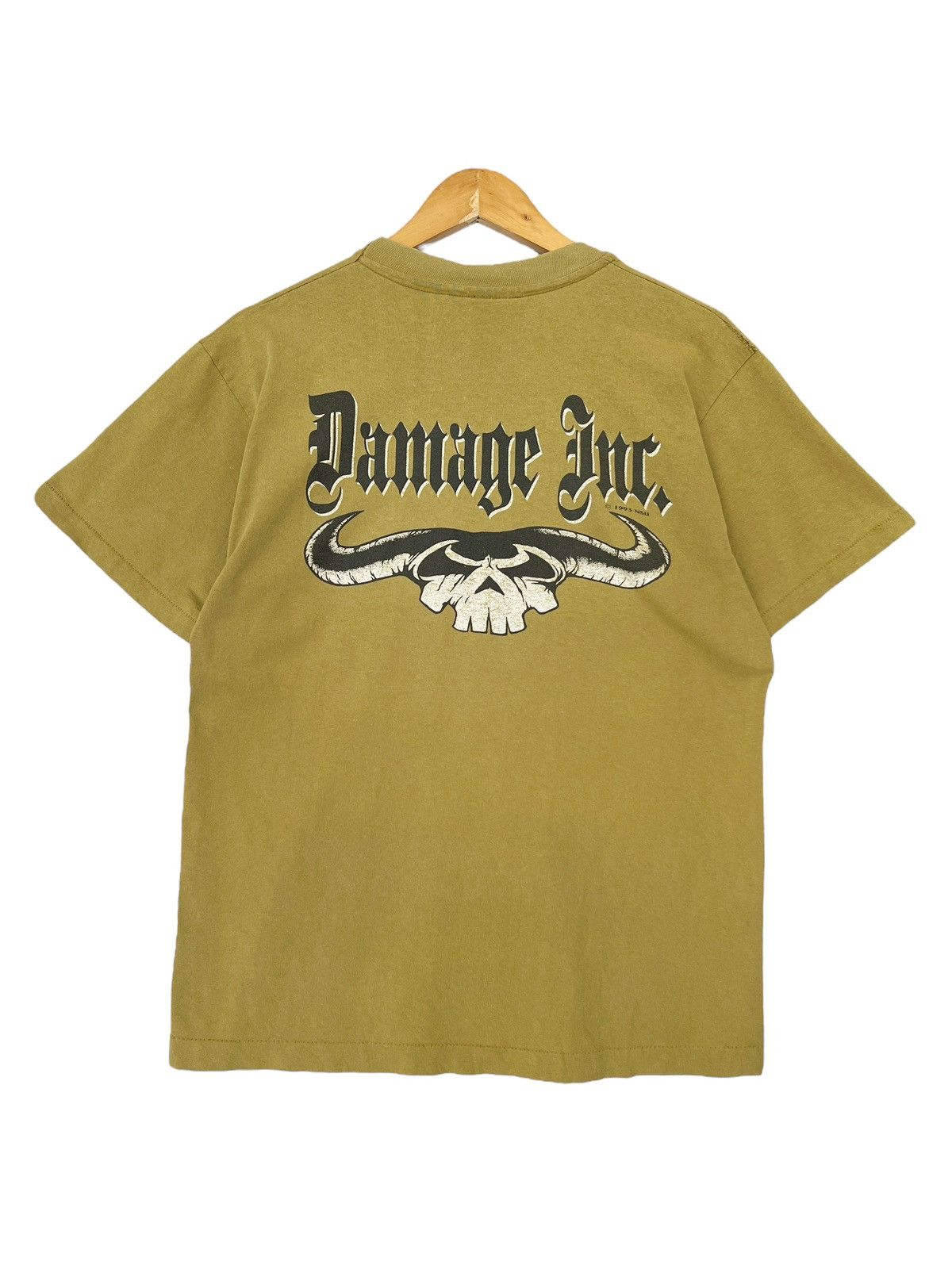 Vintage Vintage 90s Damage Inch Skull Single Stitch Skate Tees Size US M / EU 48-50 / 2 - 1 Thumbnail