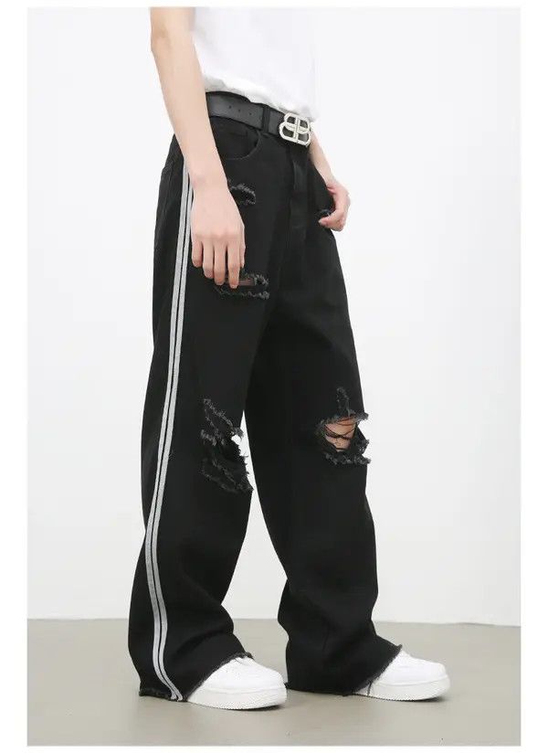 Japanese Brand Hirase x Kita Black Vintage Straight Washed Distressed Jeans Size US 32 / EU 48 - 6 Thumbnail