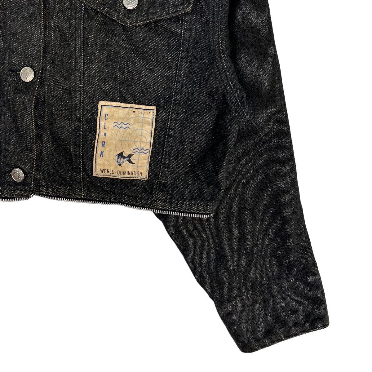 Japanese Brand 🔥 VINTAGE CLARK CUT OFF DENIM JACKET MADE IN ITALY Size US S / EU 44-46 / 1 - 5 Thumbnail