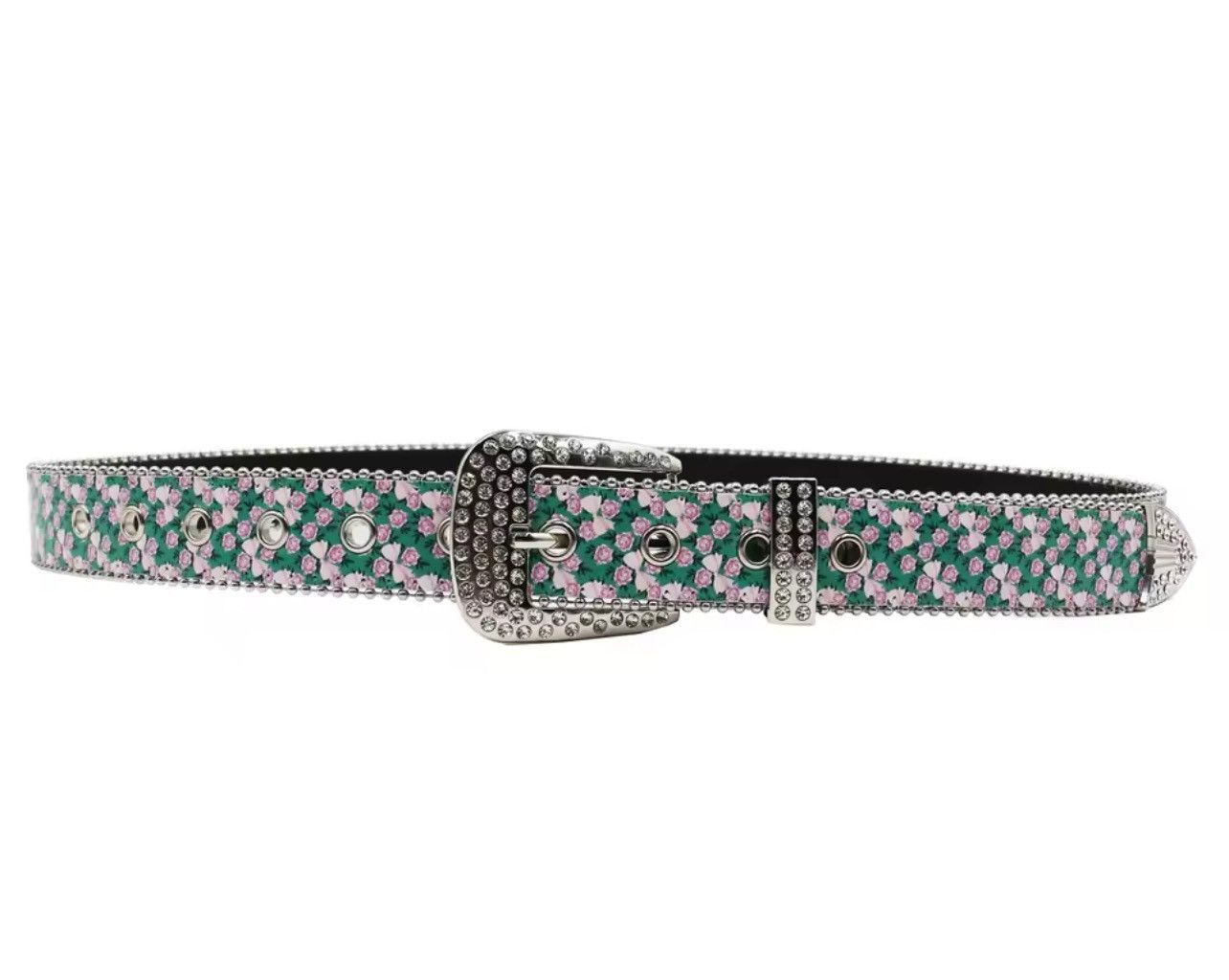 Designer 115cm Pink Flower Rivet Belts Size ONE SIZE - 5 Thumbnail