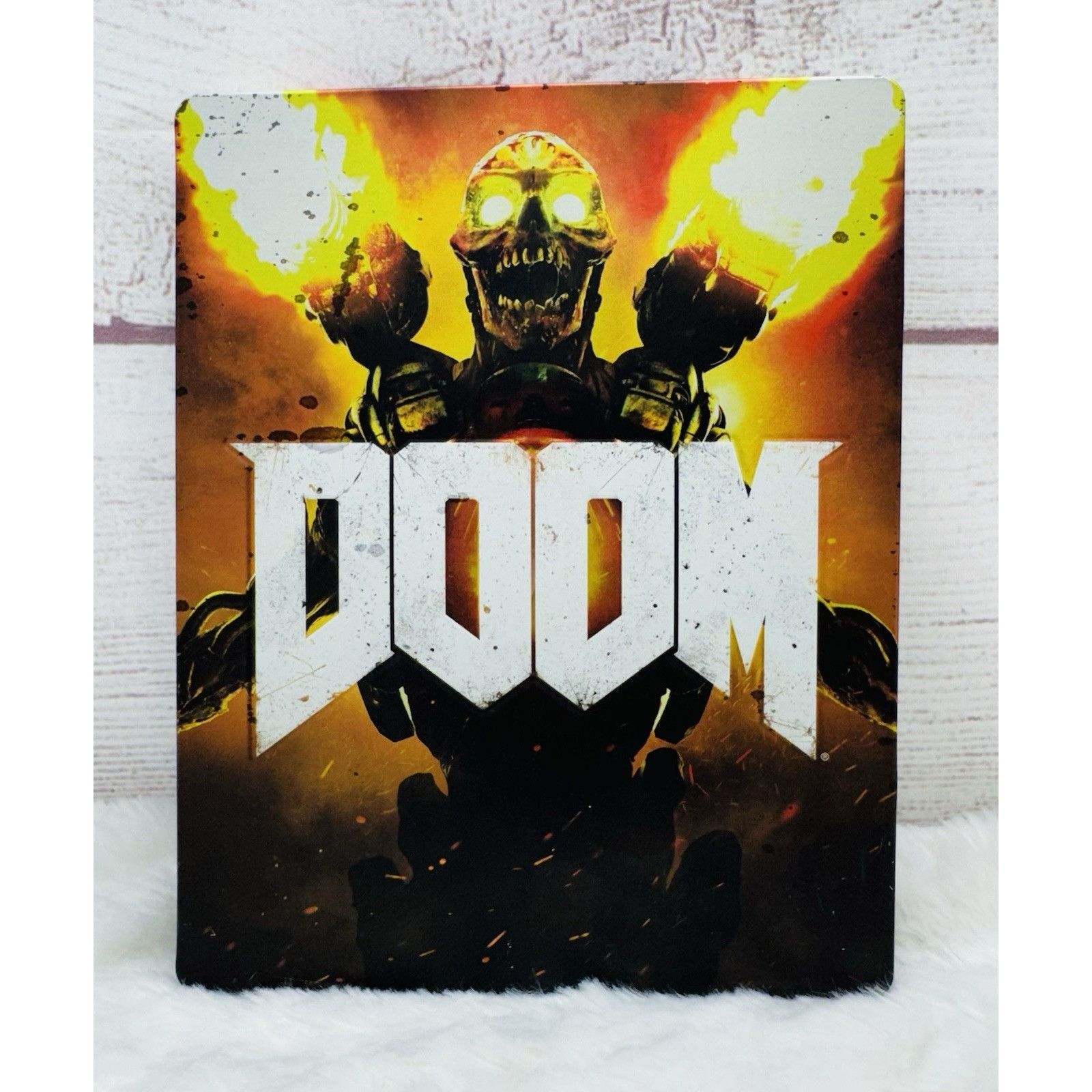Sony DOOM (PS4, PlayStation 4, 2016) SteelBook ONLY (NO DISC) + M Size ONE SIZE - 1 Thumbnail