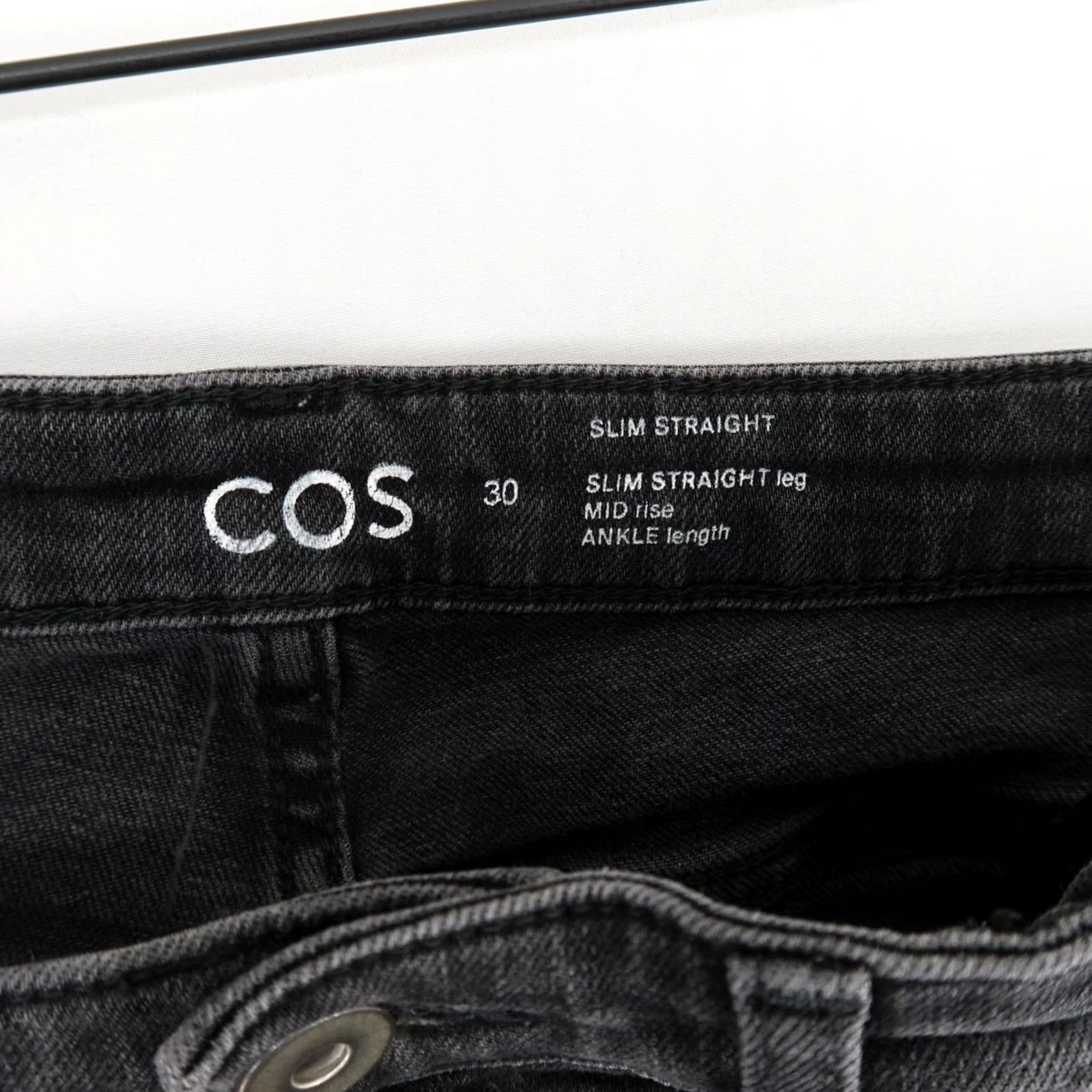 Cos COS Jeans Womens Slim Ankle 30 Black Wash Stretch Mid Rise Denim Size 30" / US 8 / IT 44 - 7 Thumbnail