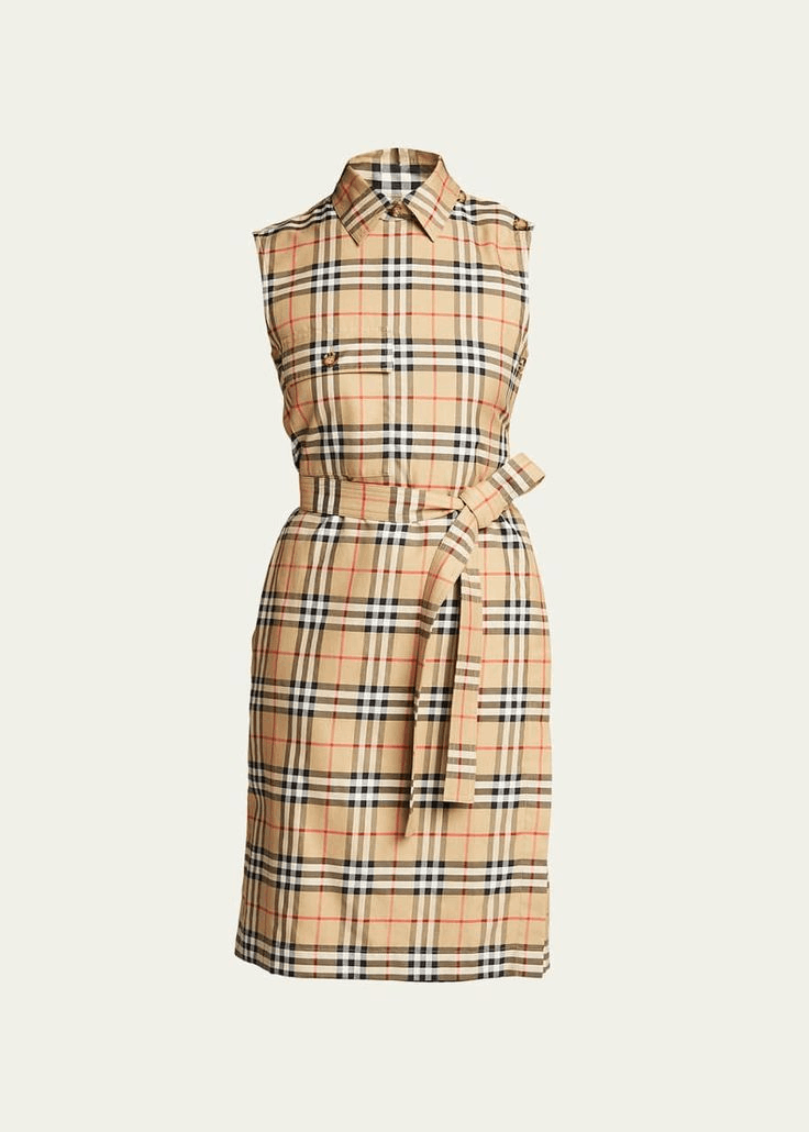 Burberry Karla Vintage Check Sleeveless Shirtdress Size L / US 10 / IT 46 - 2 Thumbnail