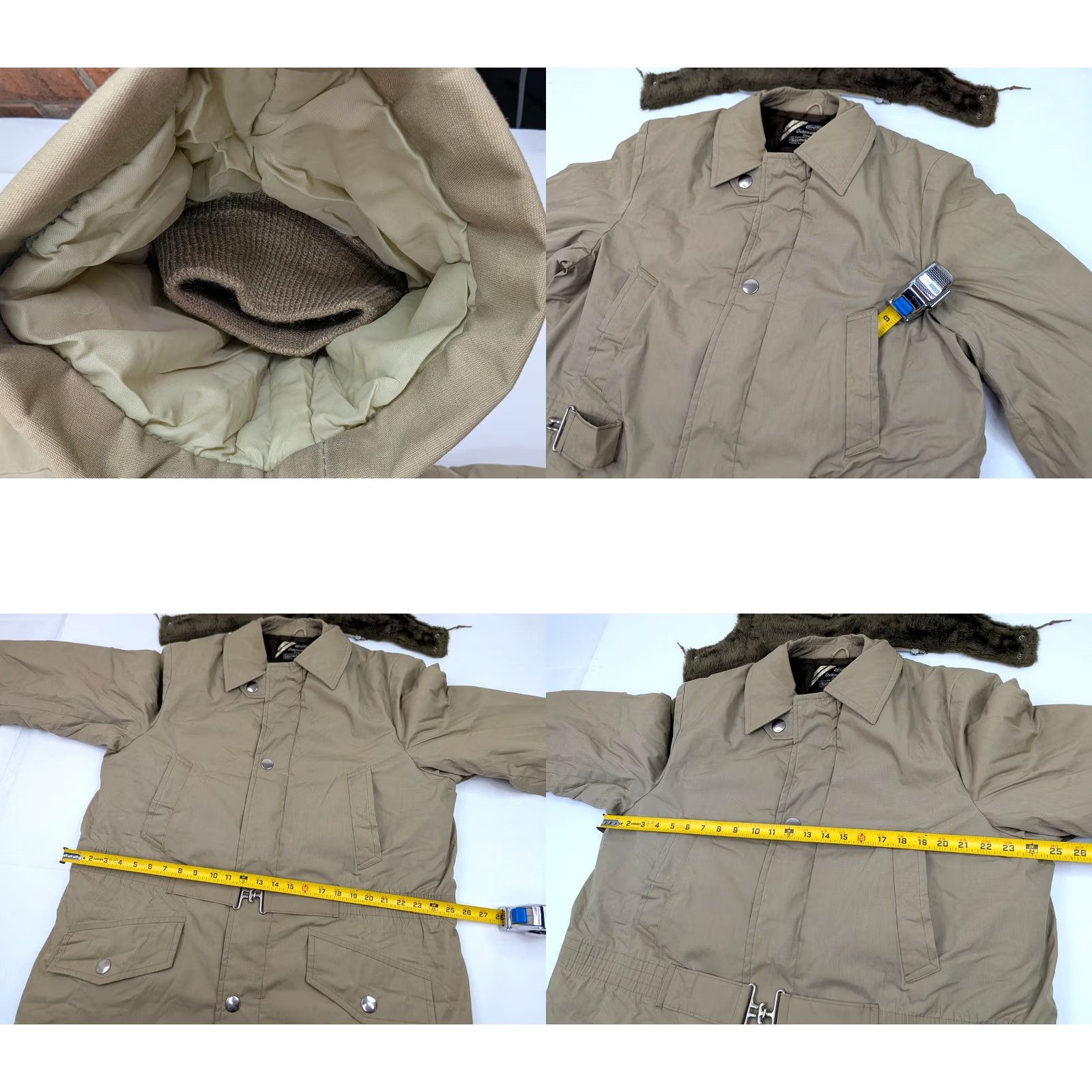 Sears VINTAGE Sears Coat Parka Mens XL Khaki Faux Fur Detachable Hood Belted Roebuck Coat Size US XL / EU 56 / 4 - 8 Thumbnail