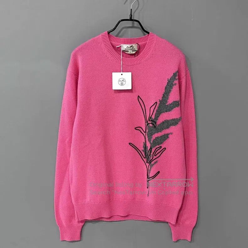 Hermes Hermes Pink Jacquard Pattern Cashmere Sweater Size M / US 6-8 / IT 42-44 - 1 Thumbnail