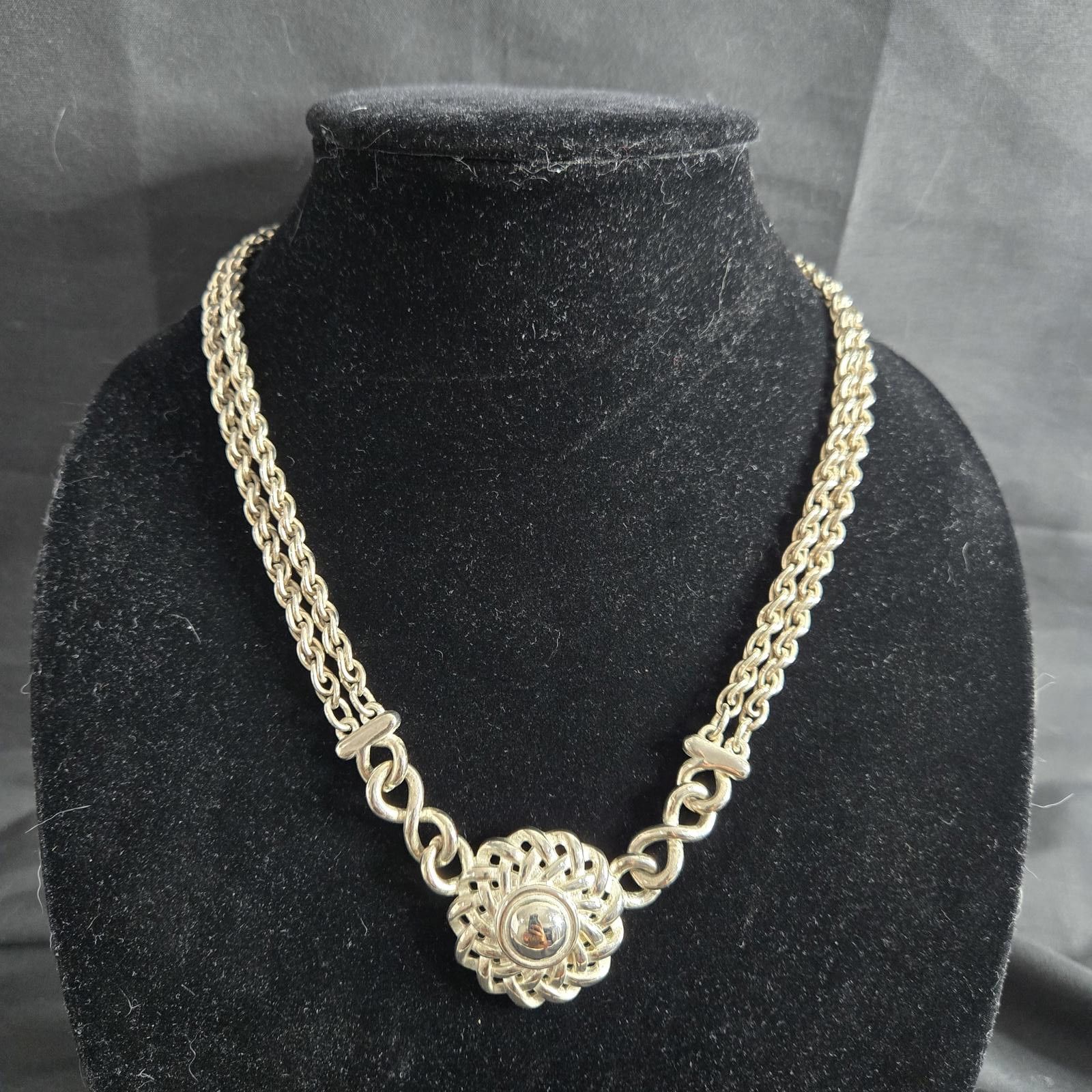 Givenchy Givenchy Necklace Silver Tone Multi Chain Medallion Vintage Size ONE SIZE - 2 Thumbnail