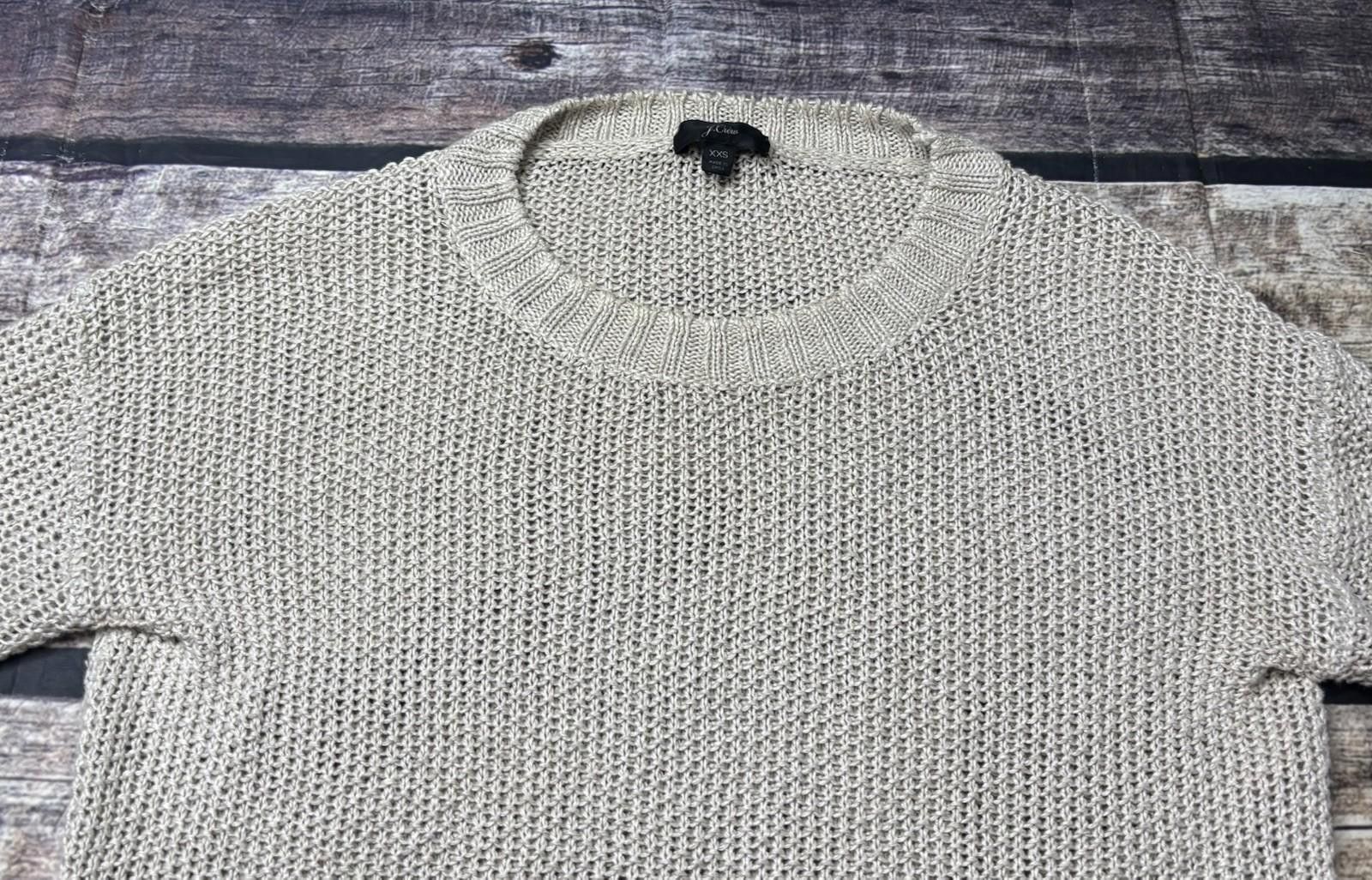 J.Crew J Crew Sweater Women XXS Linen Open Knit Crochet Pullover Size XS / US 0-2 / IT 36-38 - 4 Thumbnail