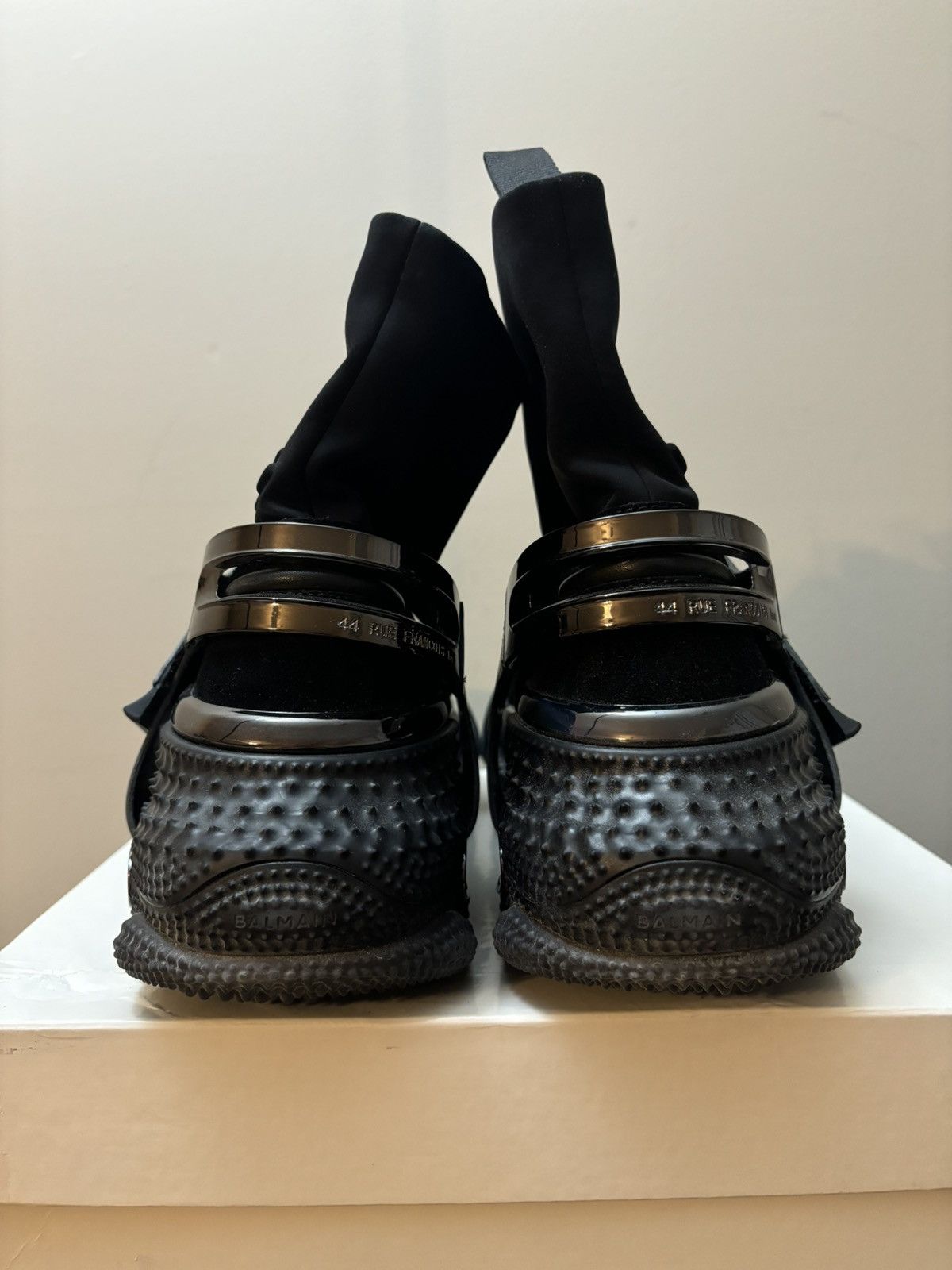 Balmain Balmain B Bold High Top Double Strap Grip Metallic Sneakers Size US 13 / EU 46 - 5 Thumbnail