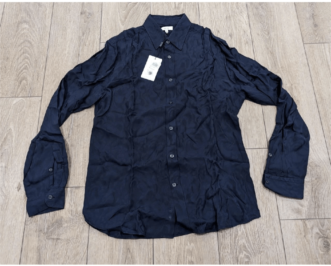 Reiss REISS "Jack" Patterned LS Button Up Shirt Navy Small Size US S / EU 44-46 / 1 - 1 Thumbnail