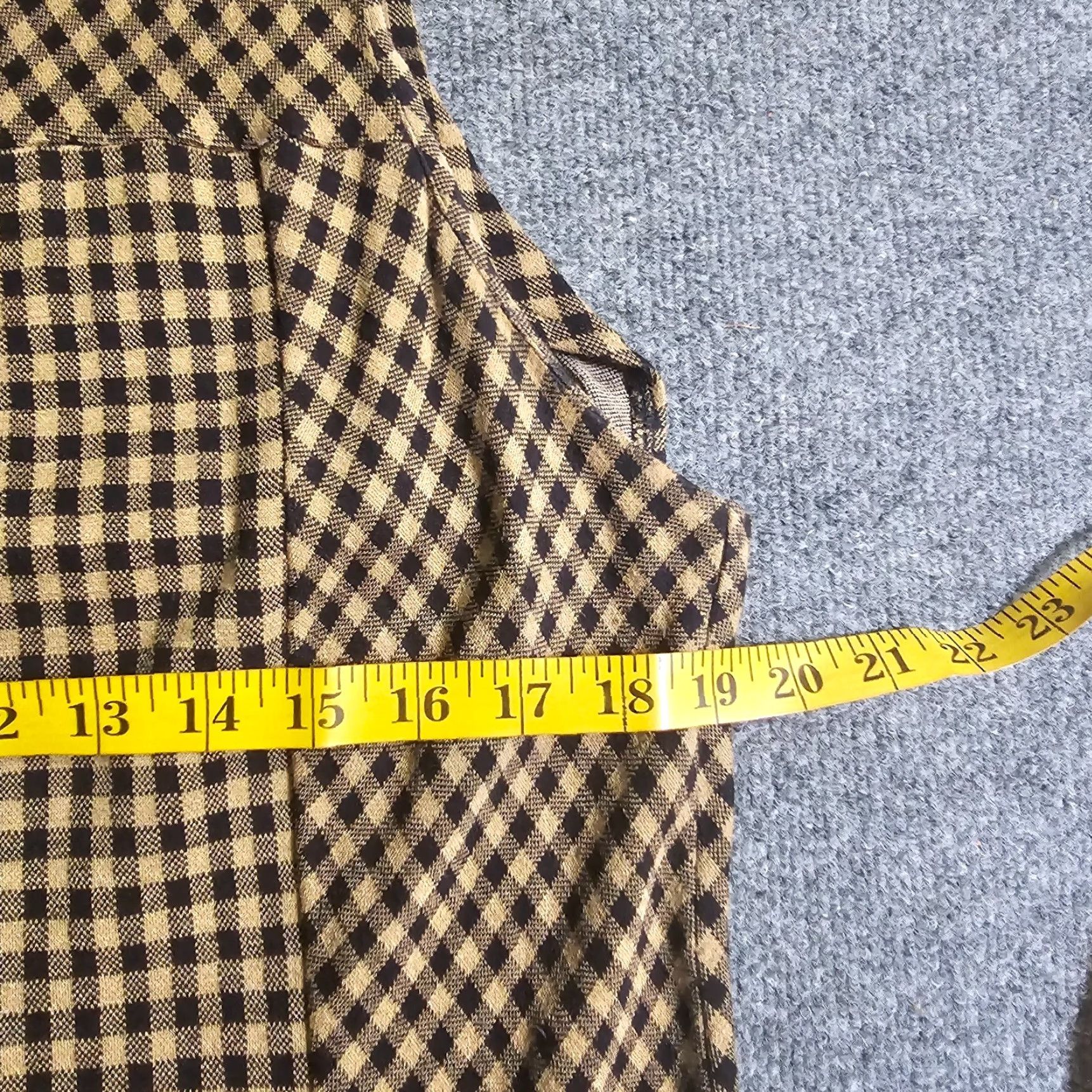 J. Jill J Jill Dress Womens Large Beige Black Gingham Plaid Ponte Sleeveless Knit Stretch Casual Career Wardrobe Dress Size L / US 10 / IT 46 - 5 Thumbnail
