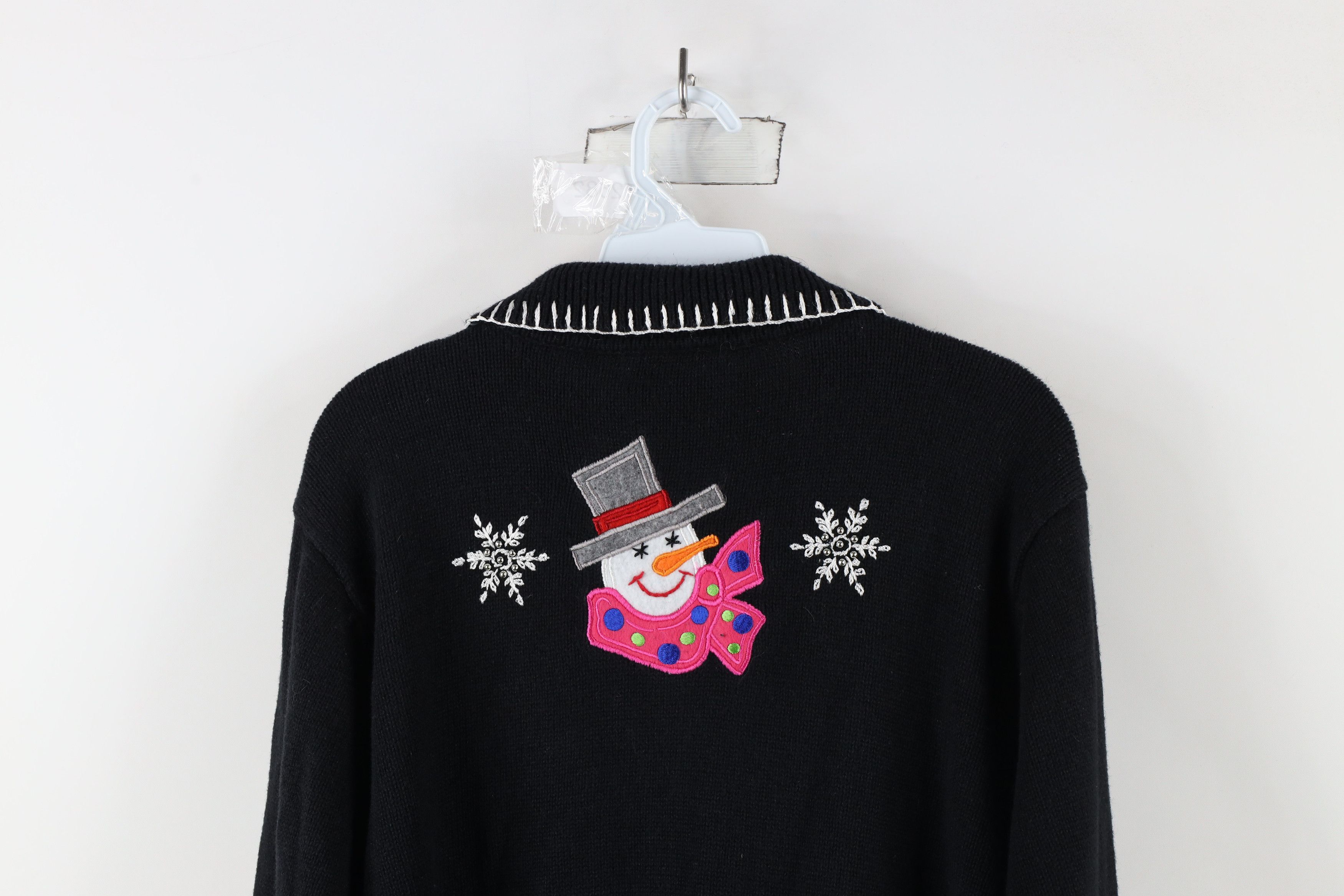 Vintage Vintage 90s Streetwear Christmas Snowman Cardigan Sweater Size L / US 10 / IT 46 - 14 Thumbnail