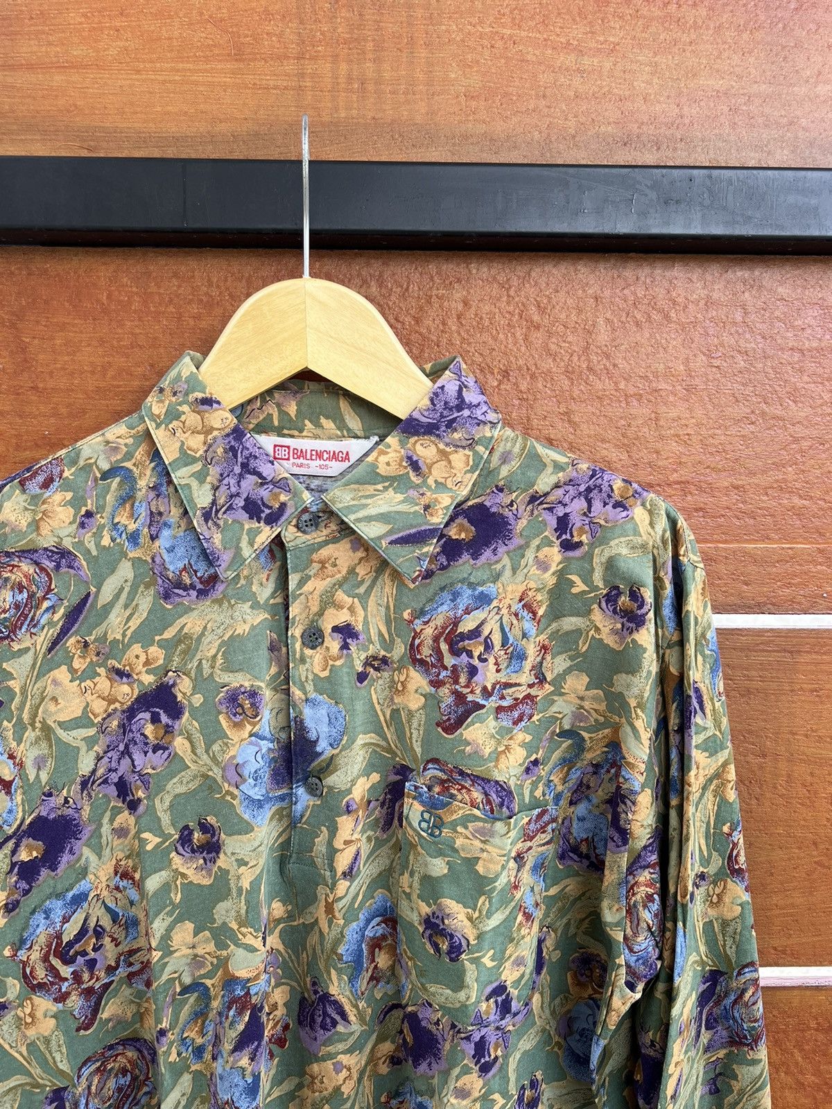 Balenciaga × Vintage Vintage Balenciaga Floral Shirt Size US M / EU 48-50 / 2 - 1 Thumbnail