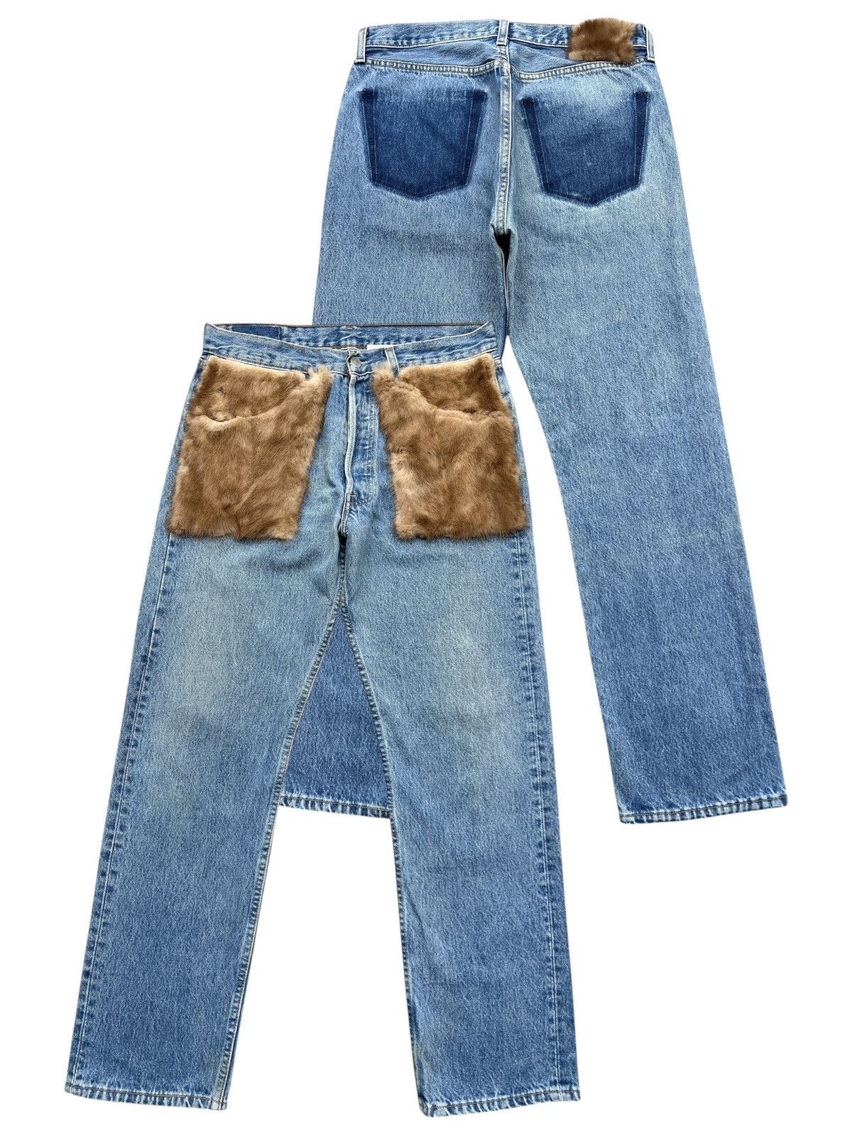 Japanese Brand 7x7 Japan Leather Pocket Fur Denim Jeans 32x30 Size US 32 / EU 48 - 1 Thumbnail