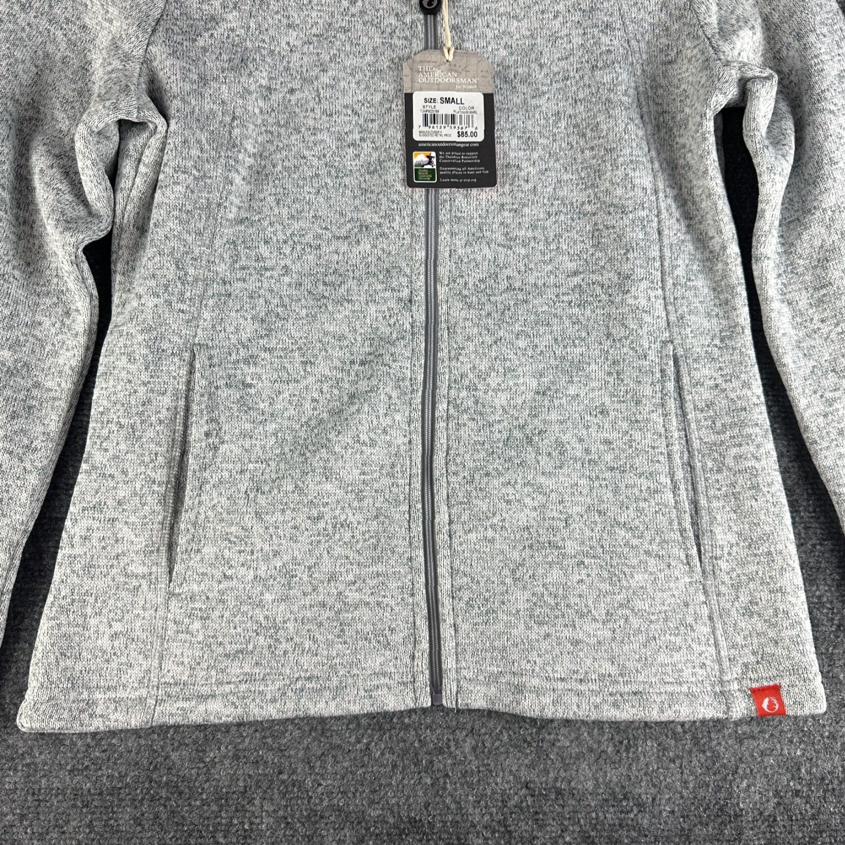 Vintage The American Outdoorsman Jacket Women's Small Gray Knit Full Zip Pockets New Regular Fit Basic Jacket Classic Outdoor Modern Global Mens Womens Size S / US 4 / IT 40 - 2 Thumbnail