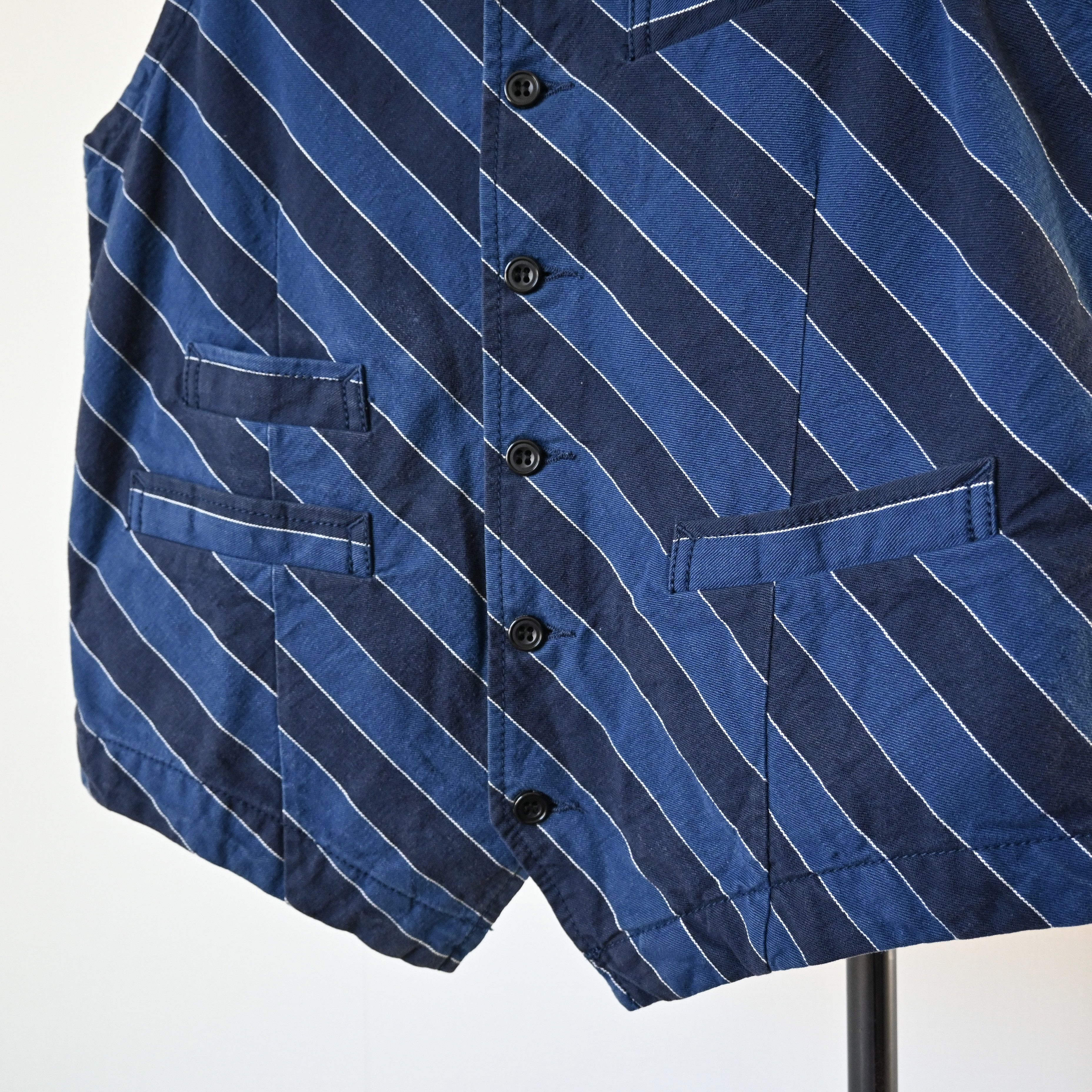Beams Plus BEAMS Plus regimental striped denim gilet type work vest Size US M / EU 48-50 / 2 - 10 Thumbnail