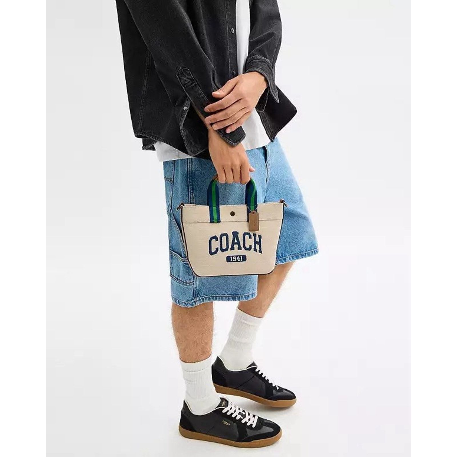 Coach NWT Coach Tote Bag 20 CBK29 Black Antique Nickel/Natural Size ONE SIZE - 9 Thumbnail