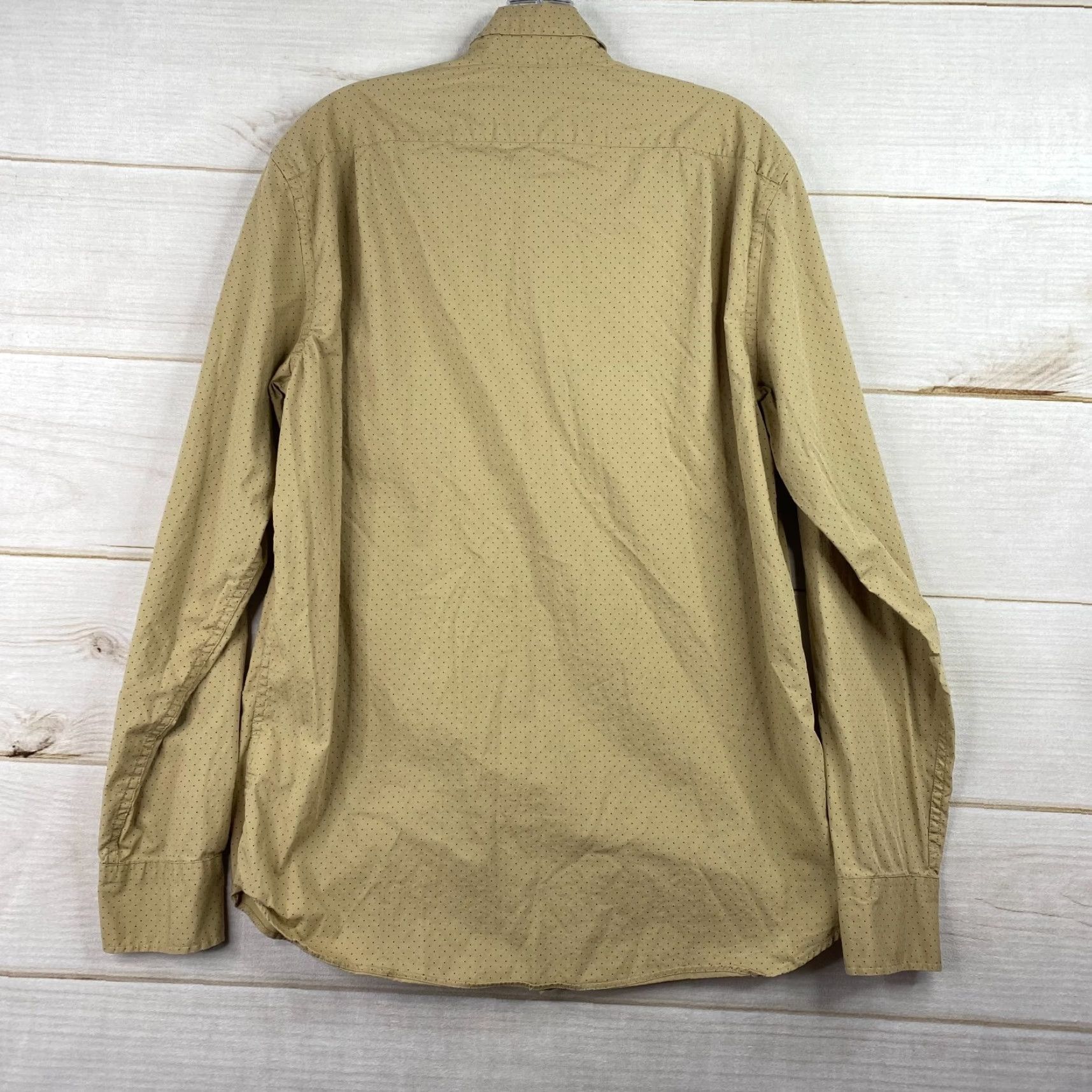 J.Crew J.CREW Shirt M Mens Button-Up Classic Tan Polka Dot Long Sleeve Cotton Blend Stretch Fall, Spring, Summer, Winter Men’s Casual Button-Down Size US M / EU 48-50 / 2 - 2 Thumbnail