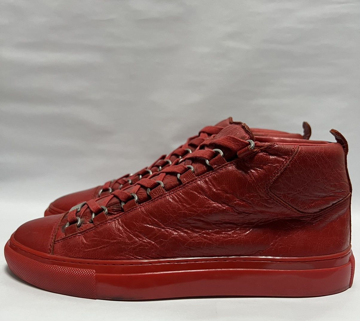 Balenciaga Balenciaga - Arena Red Leather High Top Sneakers Size US 7 / EU 40 - 6 Thumbnail