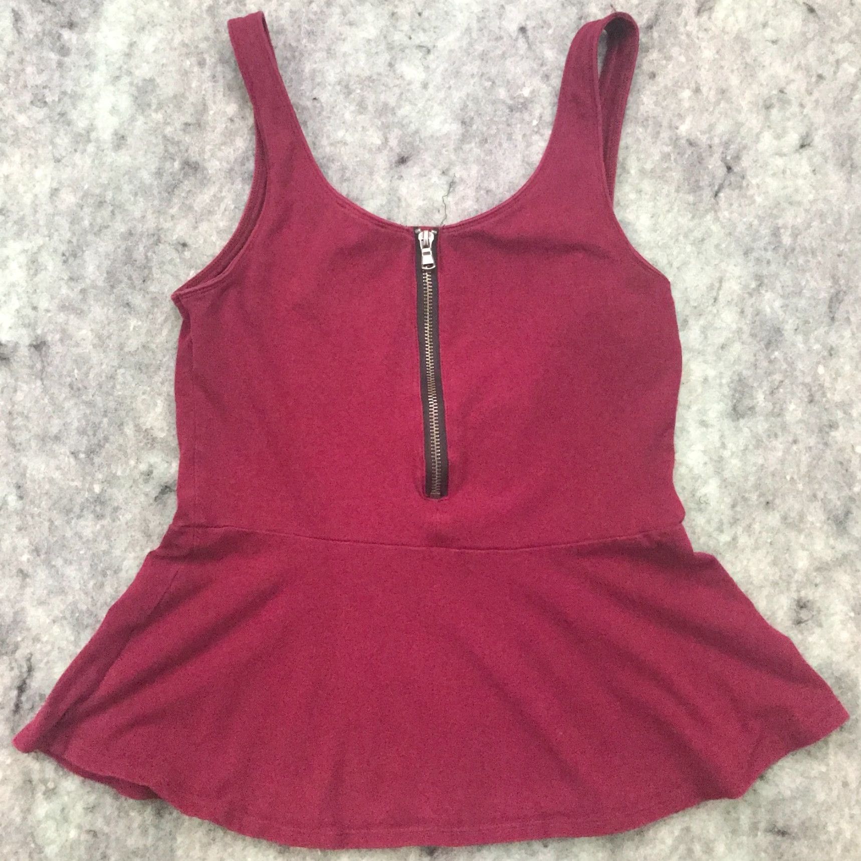 Express Express Womens Shirt Halter Sleeveless Swing Blouse Medium Burgundy Stretch Size M / US 6-8 / IT 42-44 - 4 Thumbnail
