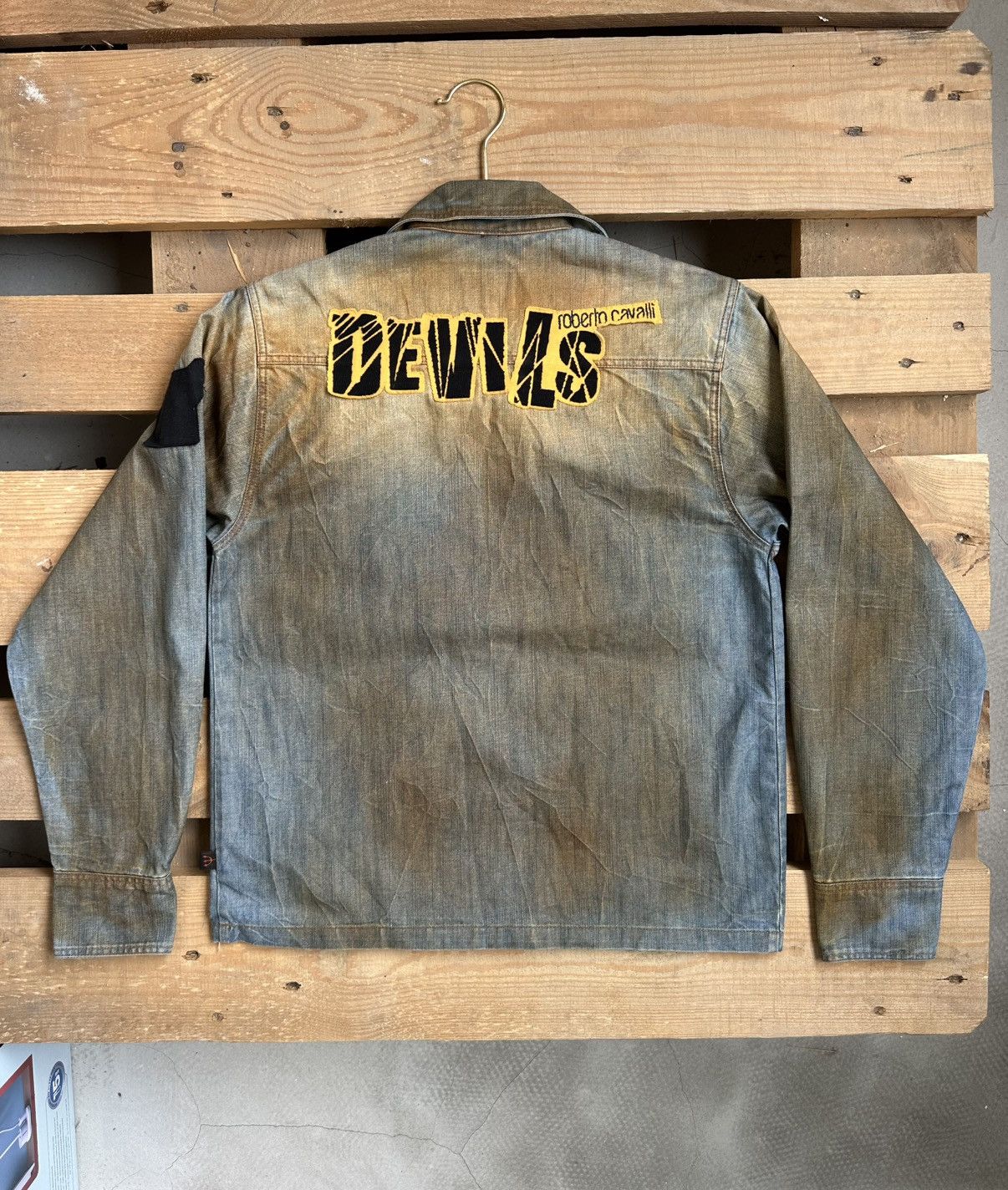 Roberto Cavalli Vintage Roberto Cavalli Devils Denim Jacket Size S / US 4 / IT 40 - 1 Thumbnail