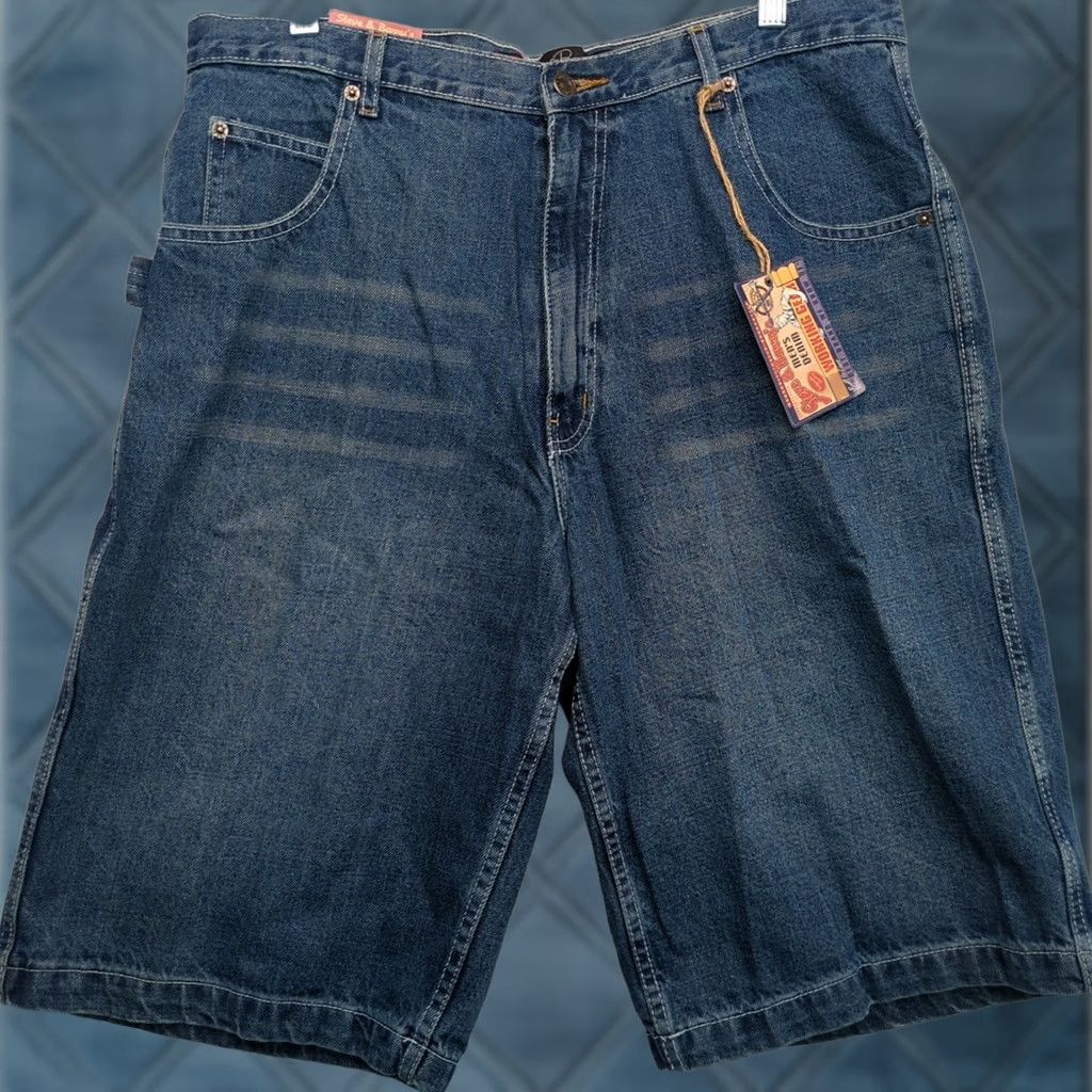 Vintage VINTAGE Steve & Barrys Mens Bermuda Shorts 35 Blue Medium Wash Denim Casual 90s Mens Size US 35 - 1 Thumbnail
