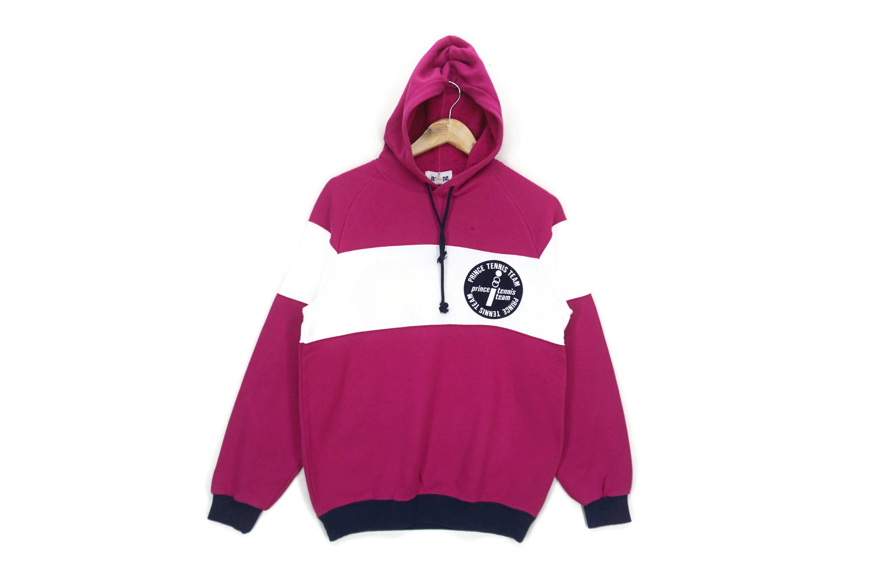 image of Tennis Hoodie Prince Tennis Team Sweatshirt Made In Japan in Pink, Men's (Size Medium)