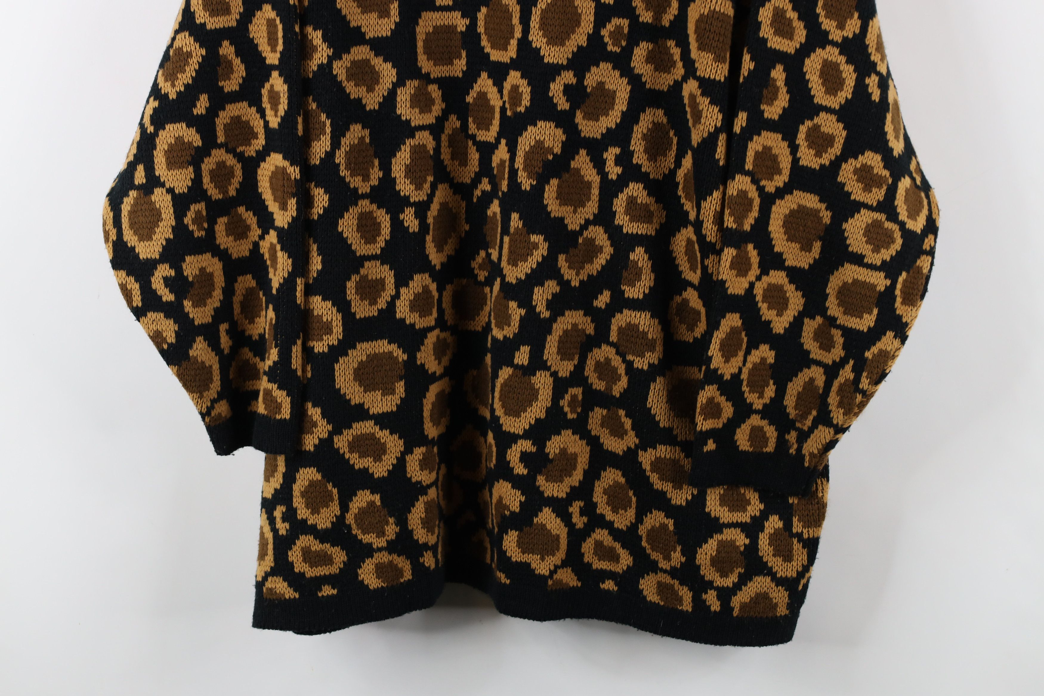 Vintage Vintage 90s Streetwear Leopard Print Marled Knit Sweater Size XL / US 12-14 / IT 48-50 - 3 Thumbnail