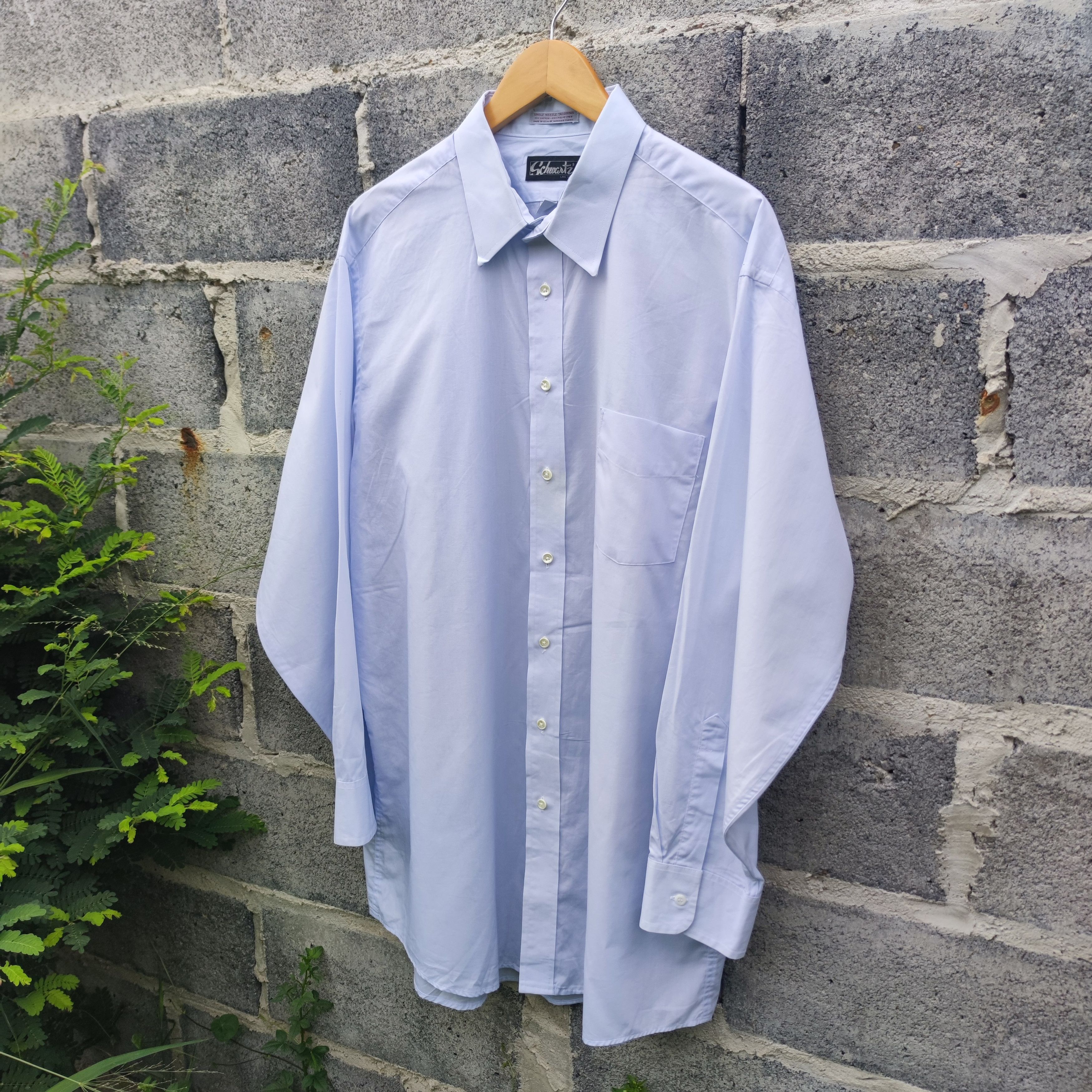 Vintage Schwartz Las Vegas Single Needle Tailoring Dress Shirt Size US XL / EU 56 / 4 - 4 Thumbnail