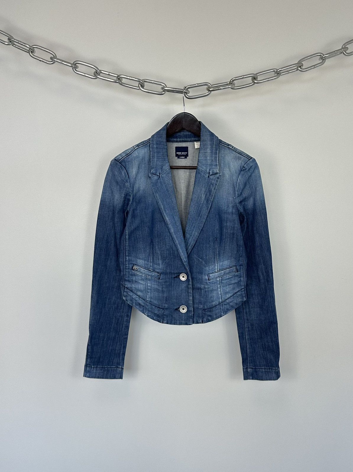 Miss Sixty Vintage Miss Sixty Avant Garde Y2K Crazy Biker Denim Jacket Size L / US 10 / IT 46 - 1 Thumbnail