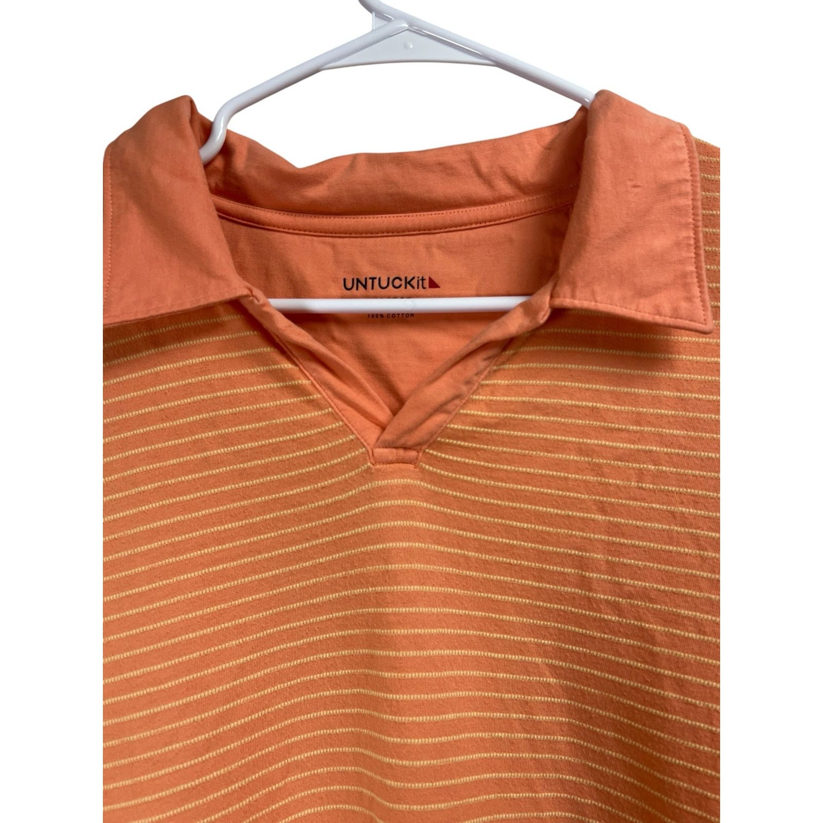 UNTUCKit Untuckit Men's XL Polo Shirt Short Sleeve Orange Yellow Size US XL / EU 56 / 4 - 3 Thumbnail