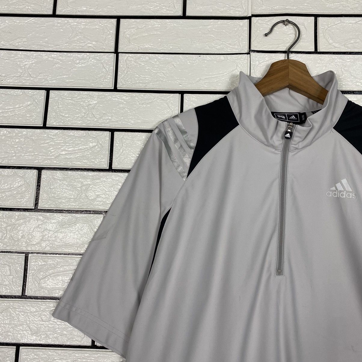 Adidas 📌Vintage Half Zipper Collar Jacket Adidas Short Sleeve Size US M / EU 48-50 / 2 - 8 Thumbnail