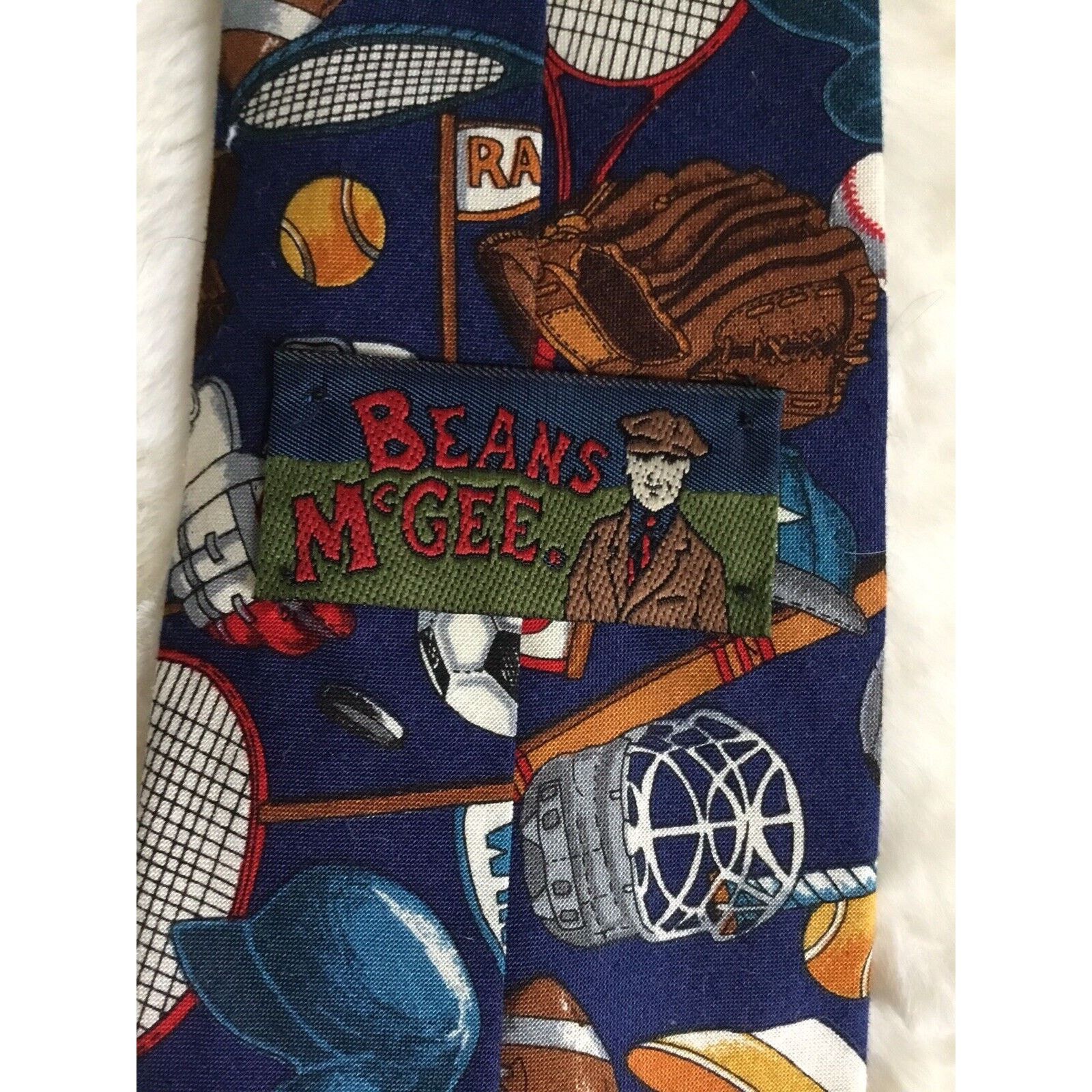 & Other Stories Bean McGee Tie Sports Football Baseball Hockey 100% Cotton Size ONE SIZE - 4 Thumbnail