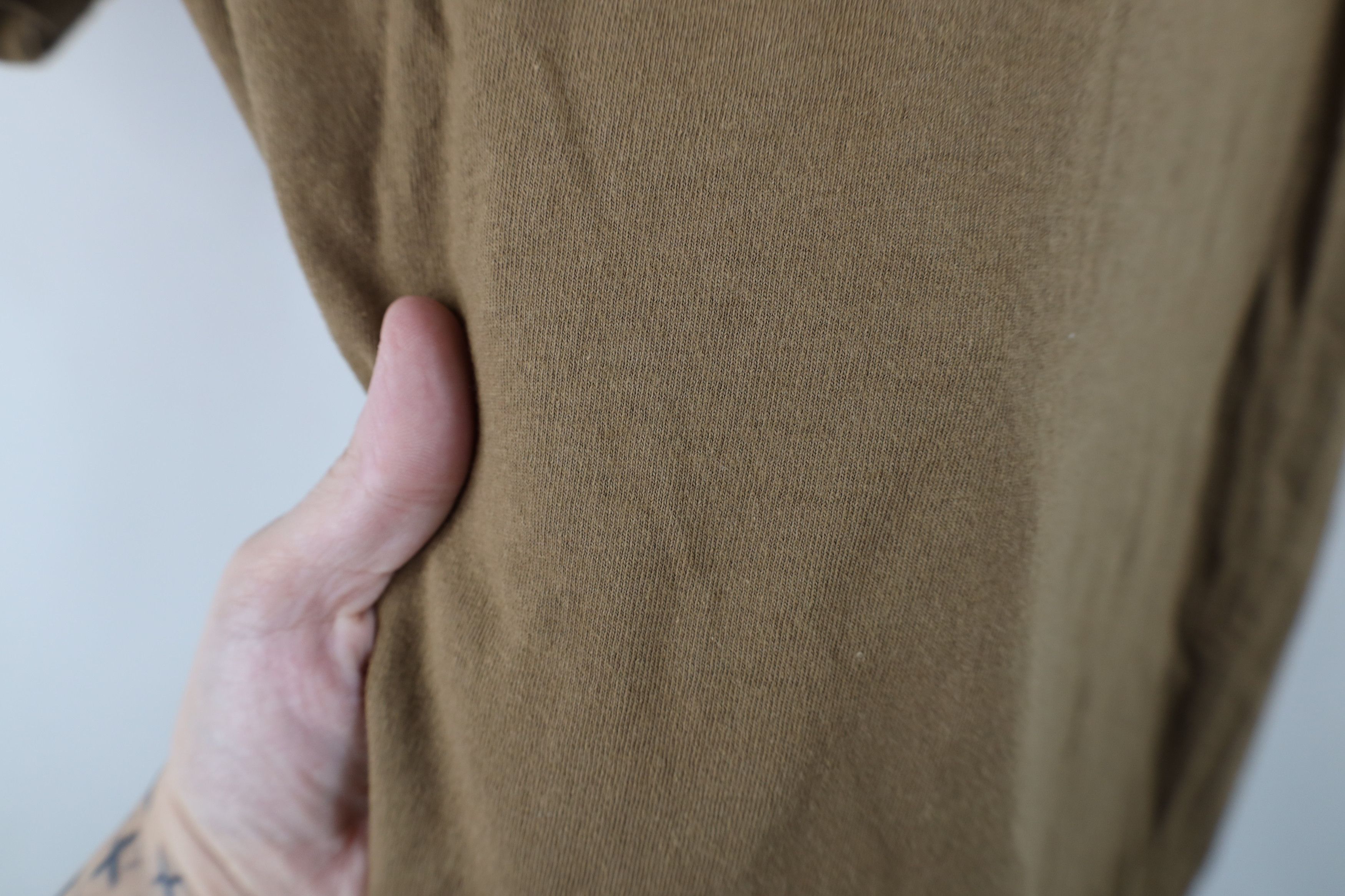 Vintage Vintage 90s Streetwear Blank Combed Cotton T-Shirt Brown USA Size US L / EU 52-54 / 3 - 11 Thumbnail