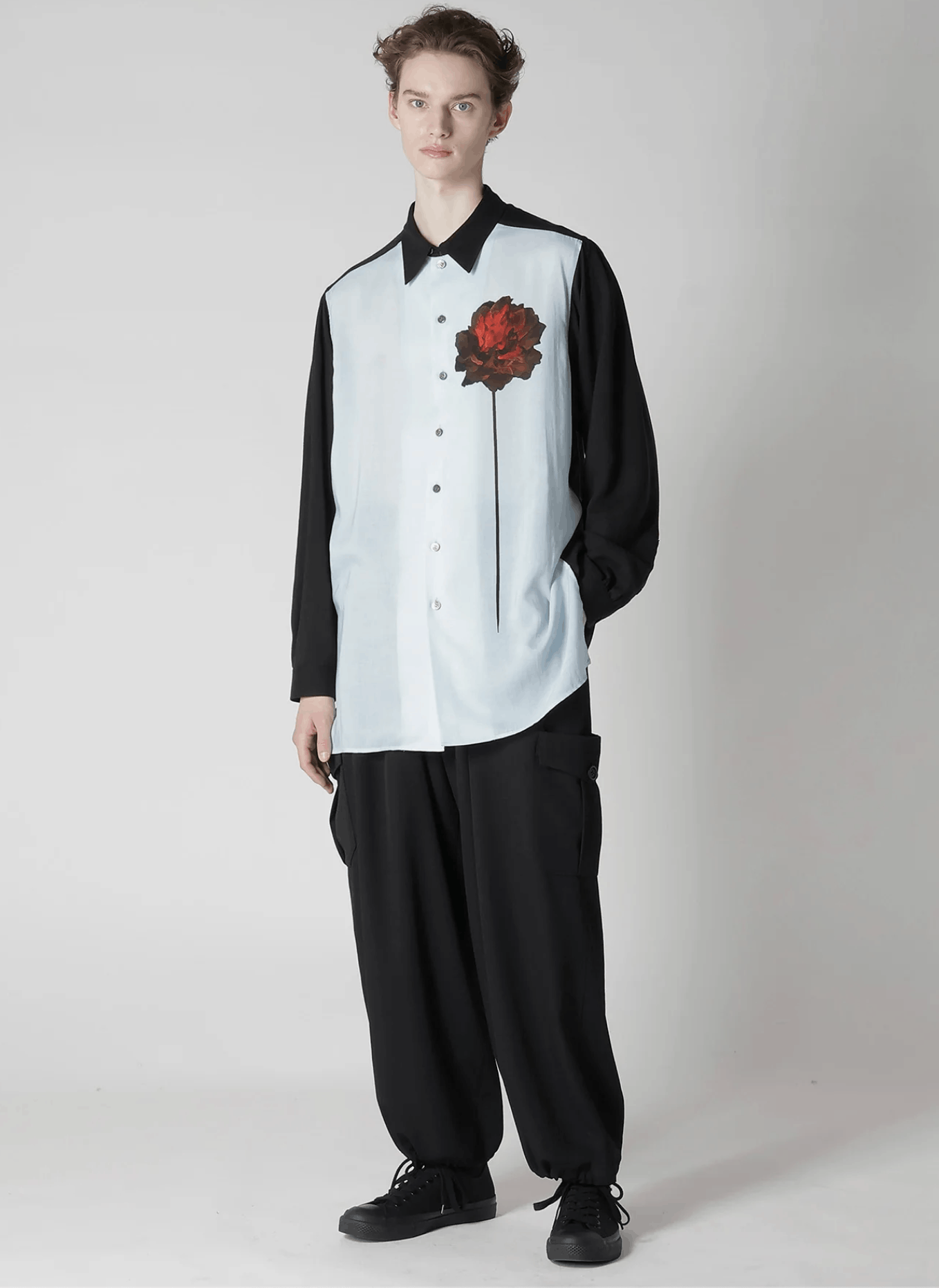 Y's for Men × Yohji Yamamoto Yohji Yamamoto Y's For Men - Cellulose One Red Flower Shirt Size US L / EU 52-54 / 3 - 3 Thumbnail