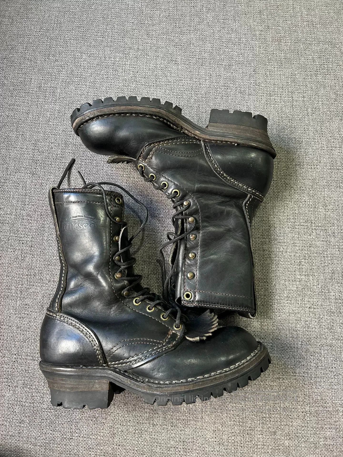 WESCO wesco black leather lace-up boots. Size US 5.5 / EU 38 - 3 Thumbnail