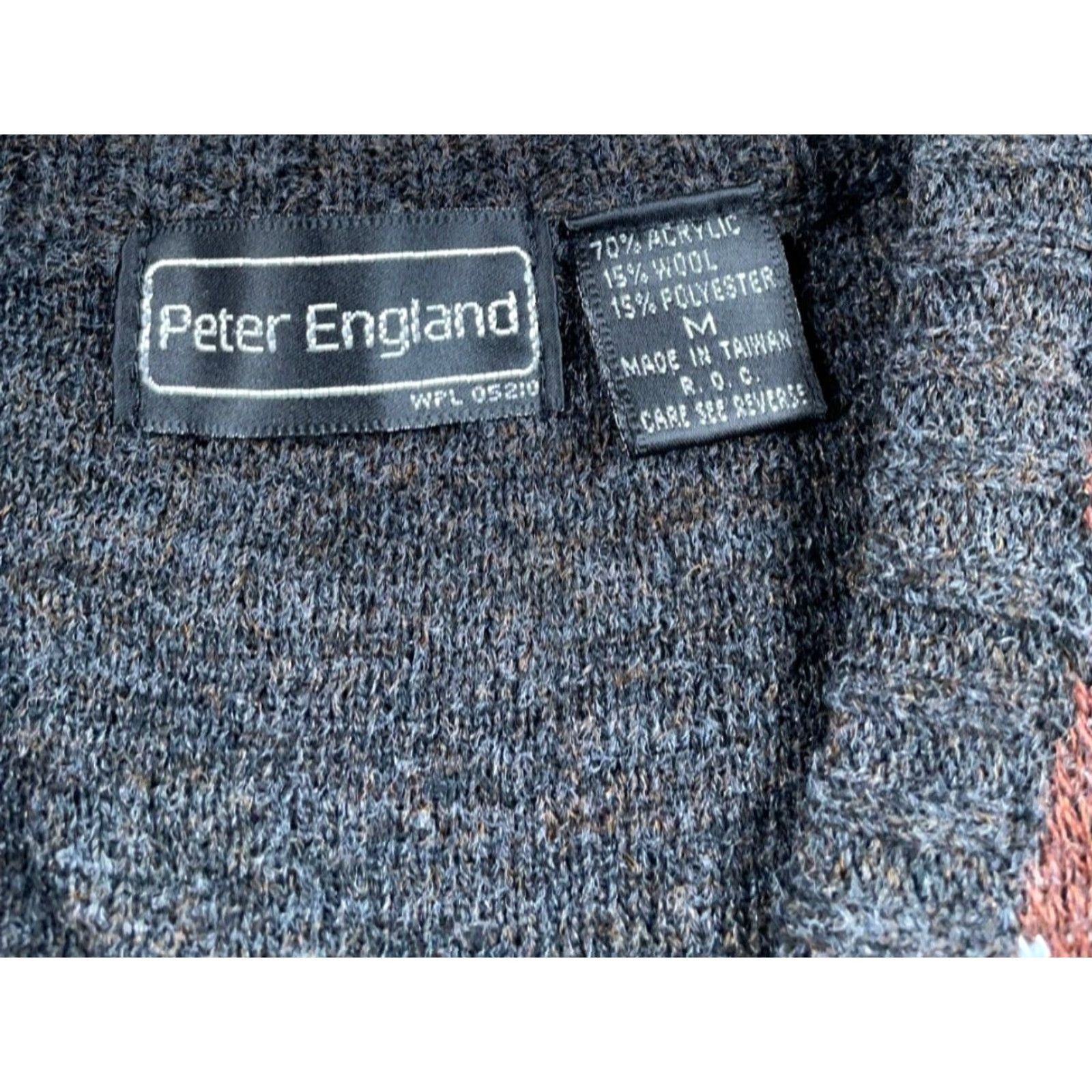 Vintage VTG Peter England Wool Blend Sweater Vest Adult Medium Gray Diamond Argyle Size US M / EU 48-50 / 2 - 4 Thumbnail